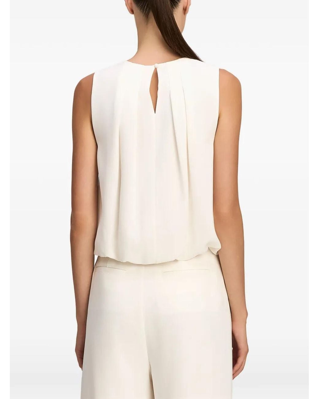 Cinq À Sept White Avira Pleated Blouse