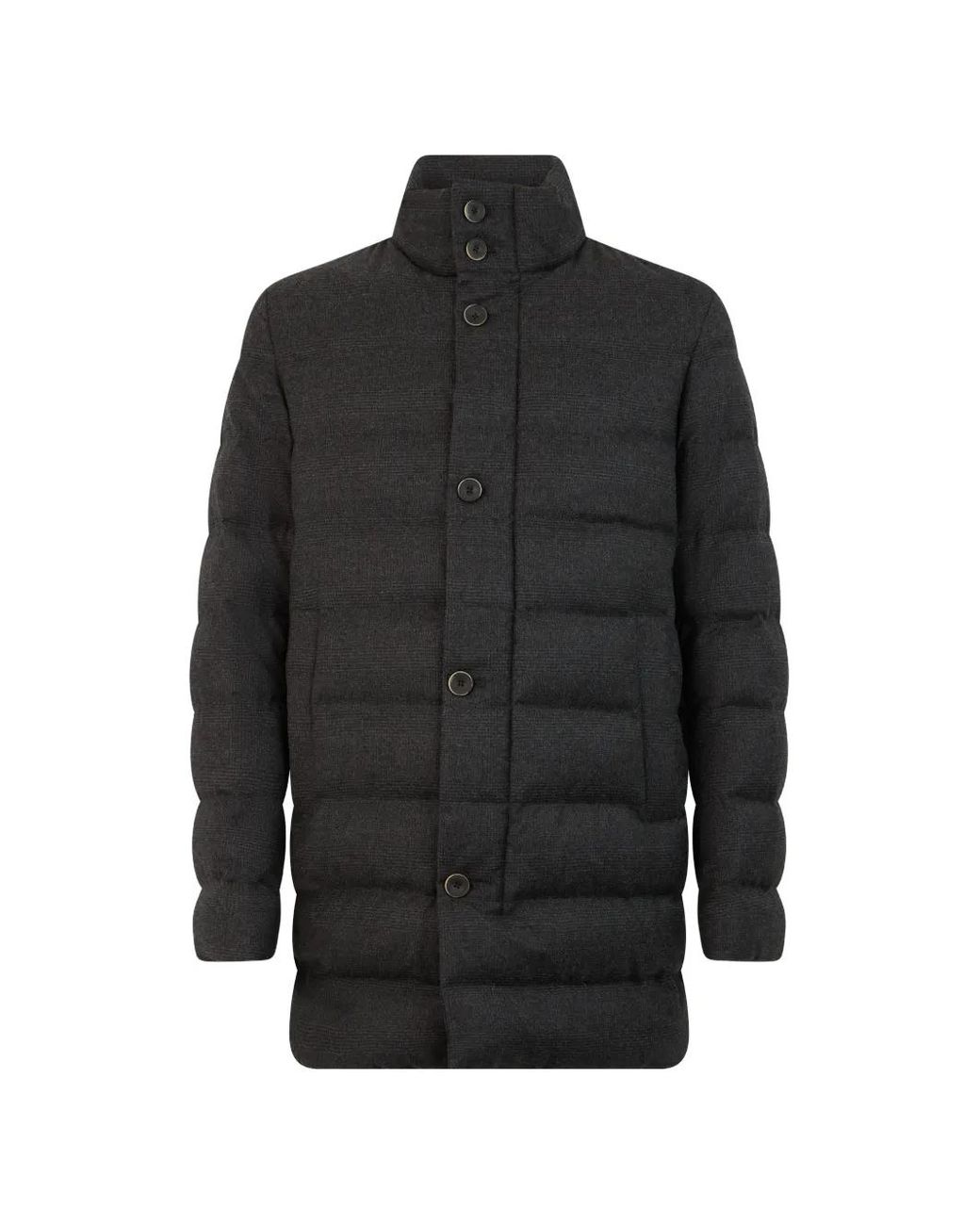 Herno Black Padded High-Neck Coat for men