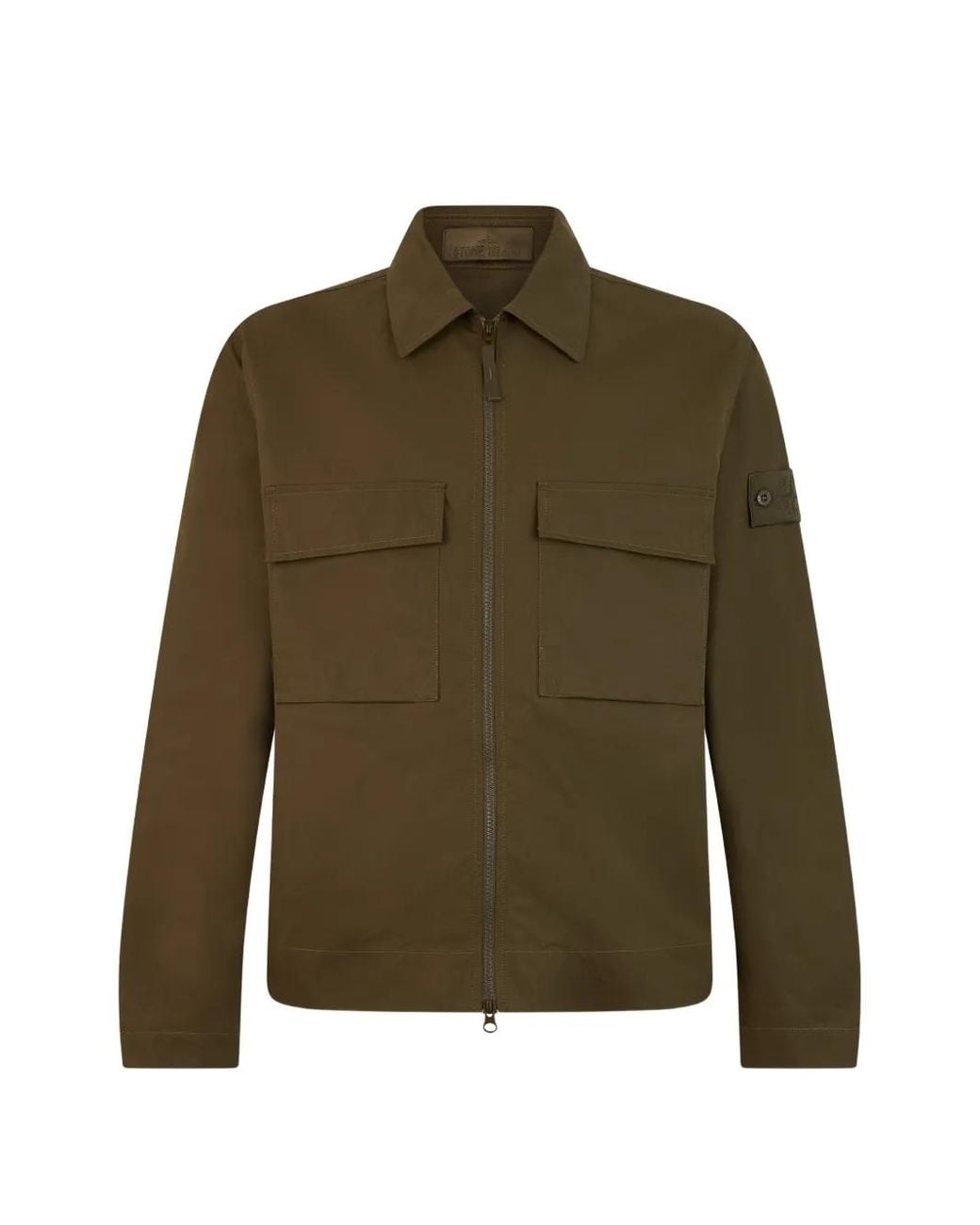 Stone Island Green 1200018 All-Weather Cotton Canvas_S.I. Ghost Overshirt for men
