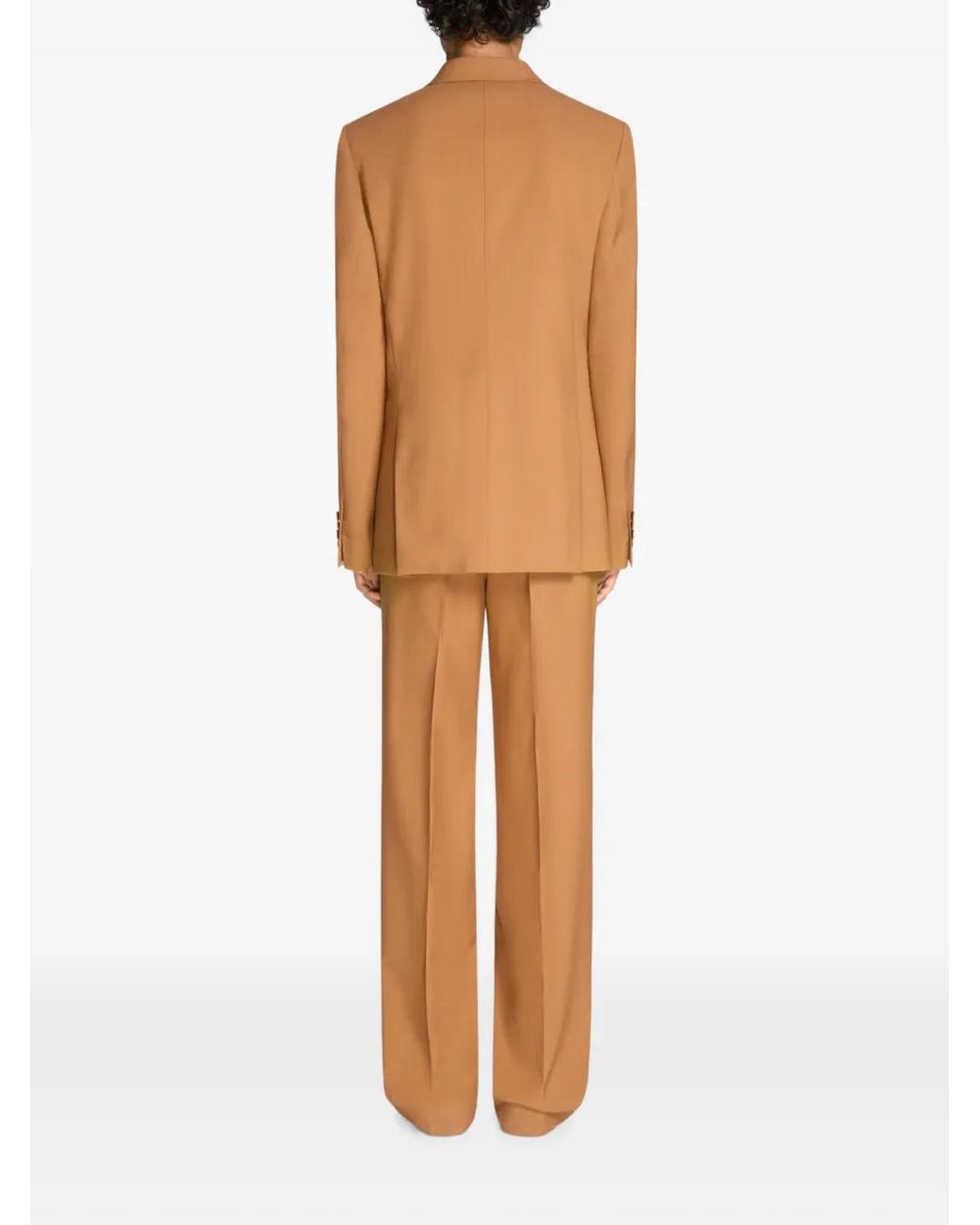 Dries Van Noten Brown Double-Breasted Wool Toile Tuxedo for men