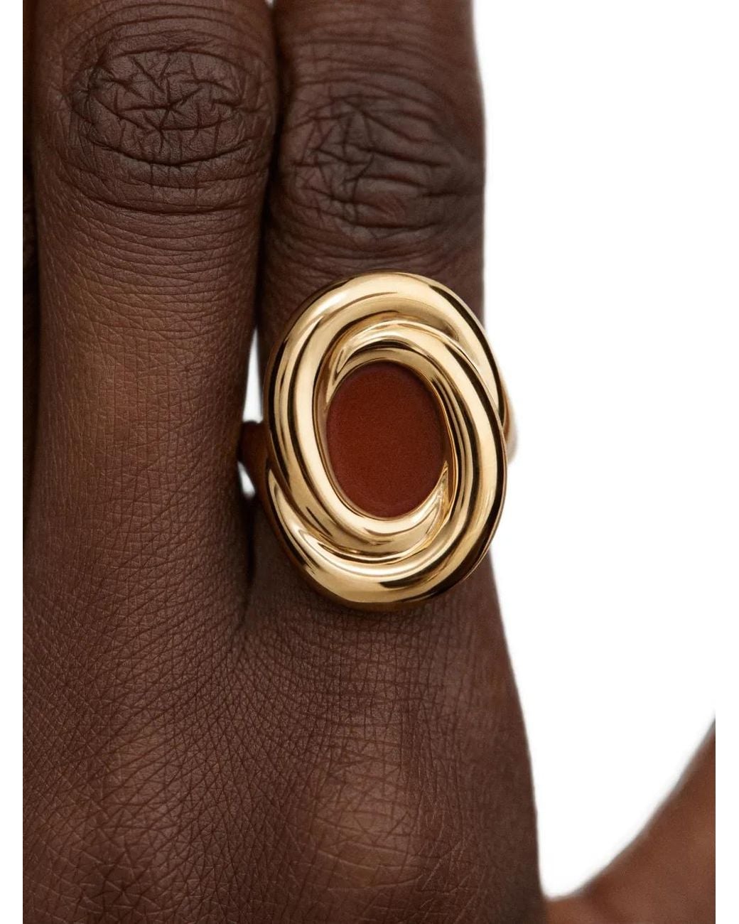 Monica Vinader Metallic Ochre Jasper Ring