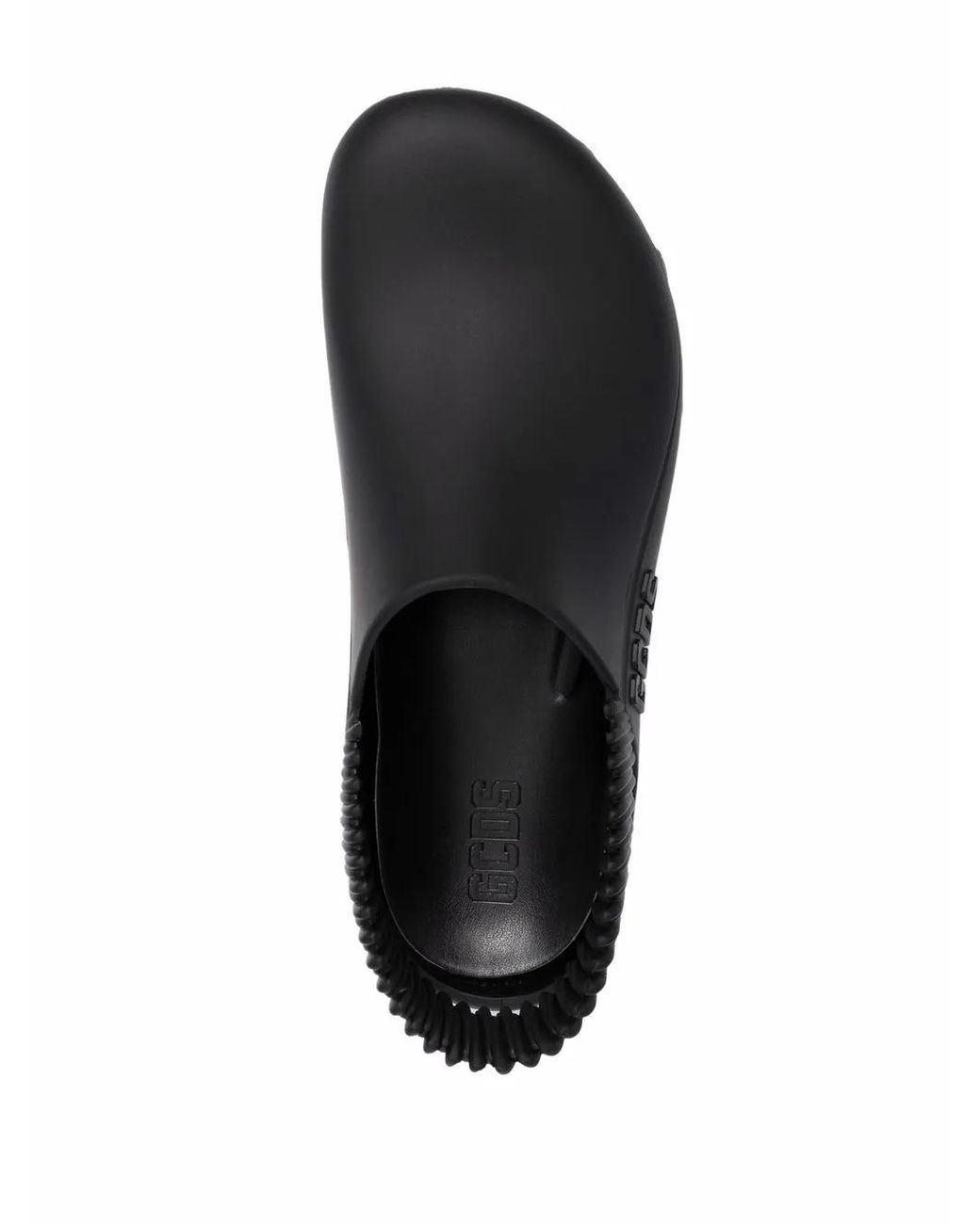 Gcds Black Embossed-logo Slingback Clogs for men