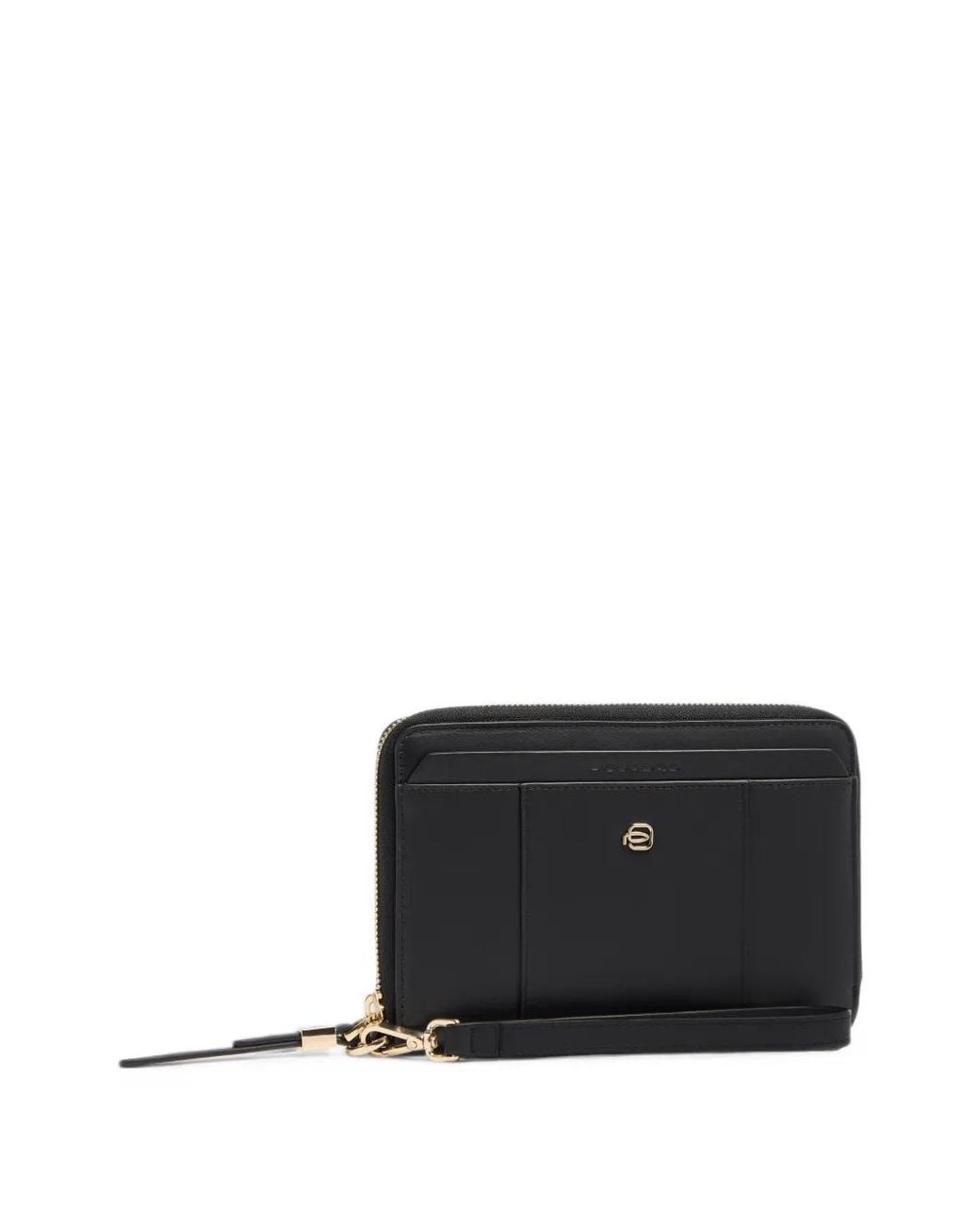 Piquadro Black Logo-Plaque Travel Passport Wallet