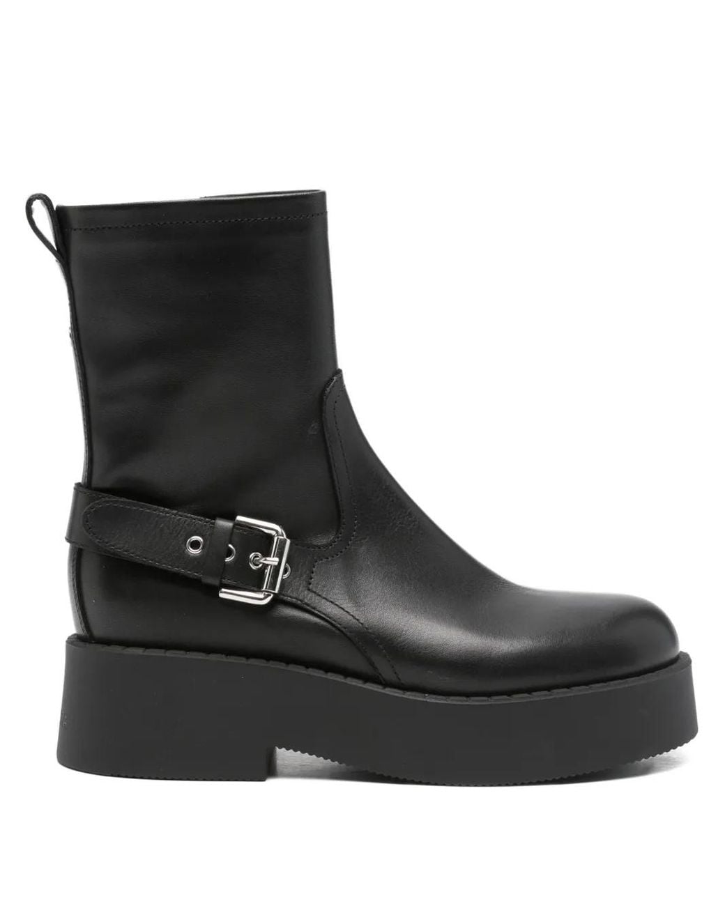 Premiata Black 53Mm Buckle-Strap Ankle Boots