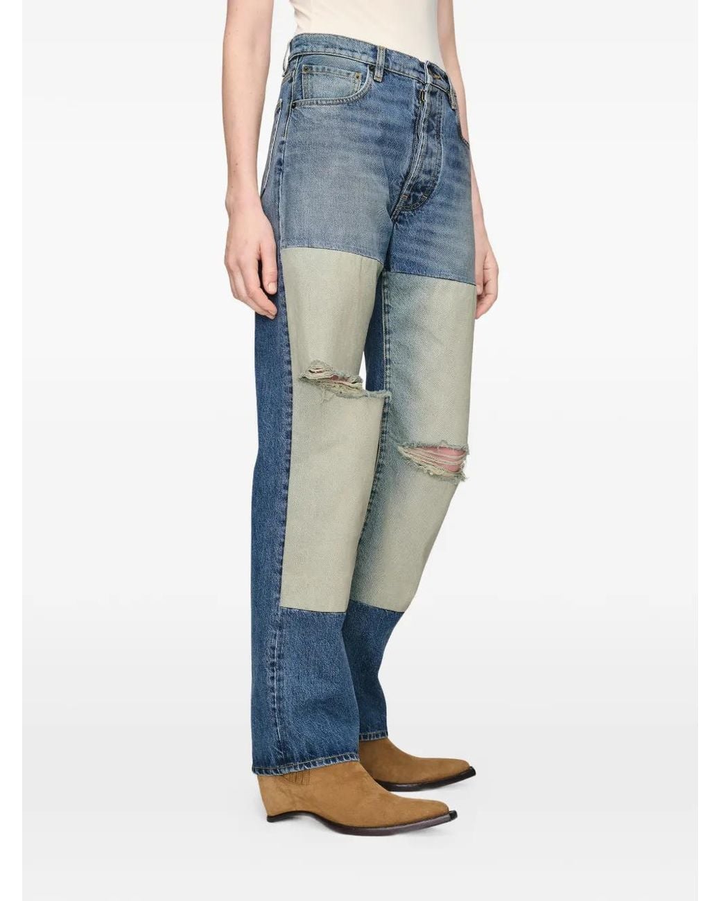 Maison Margiela Blue Patchwork Panel Jeans