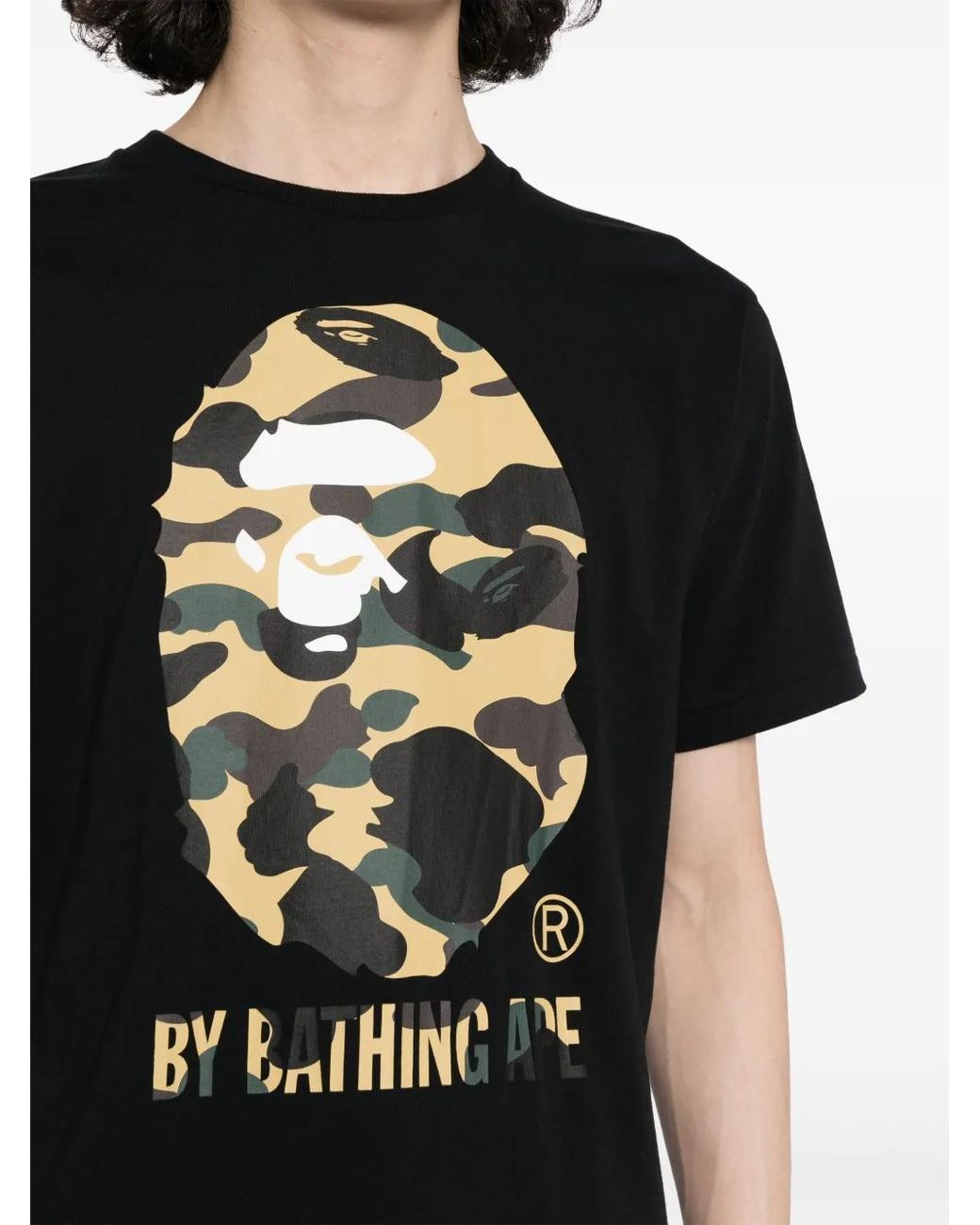 A Bathing Ape Black Camo Big Ape-Print T-Shirt for men