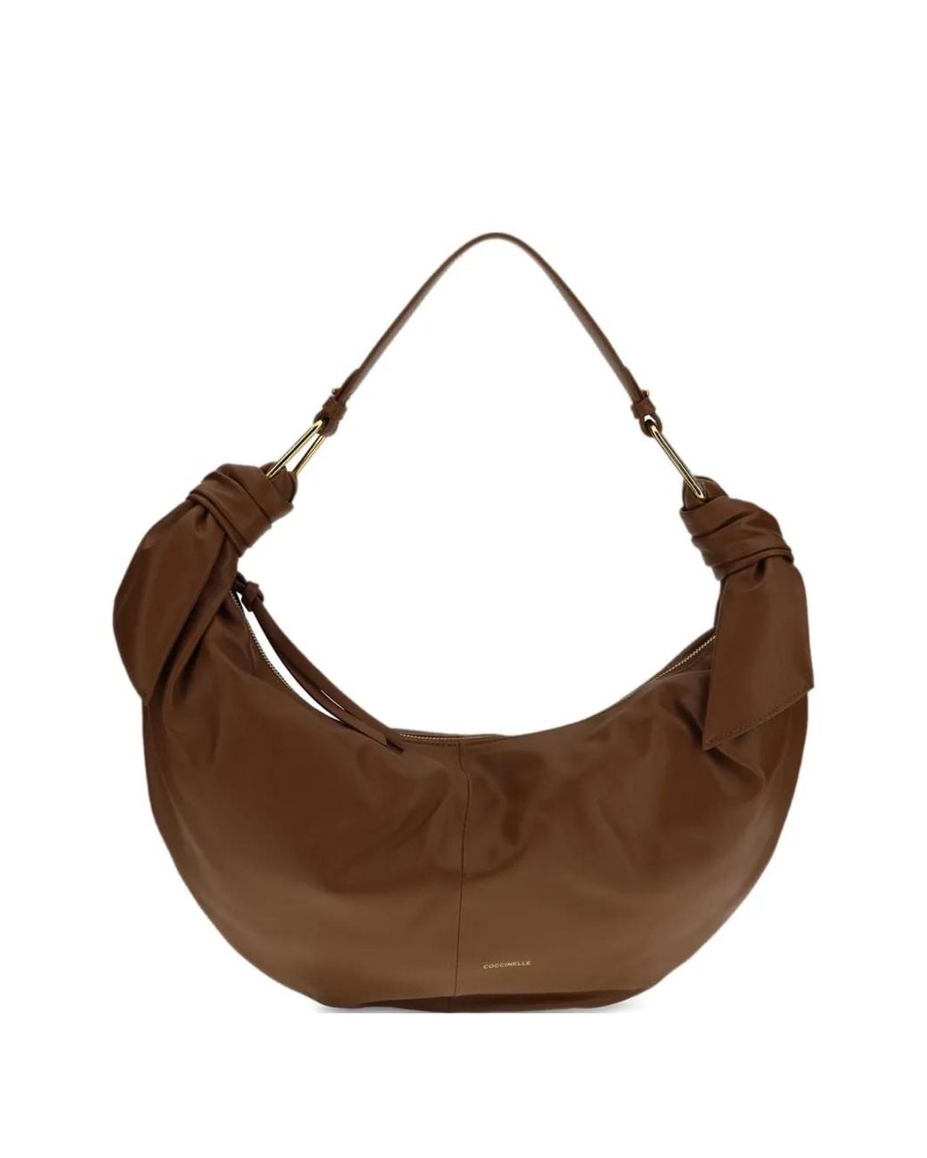 Coccinelle Brown Large Furoshiki Knotted Shoulder Bag