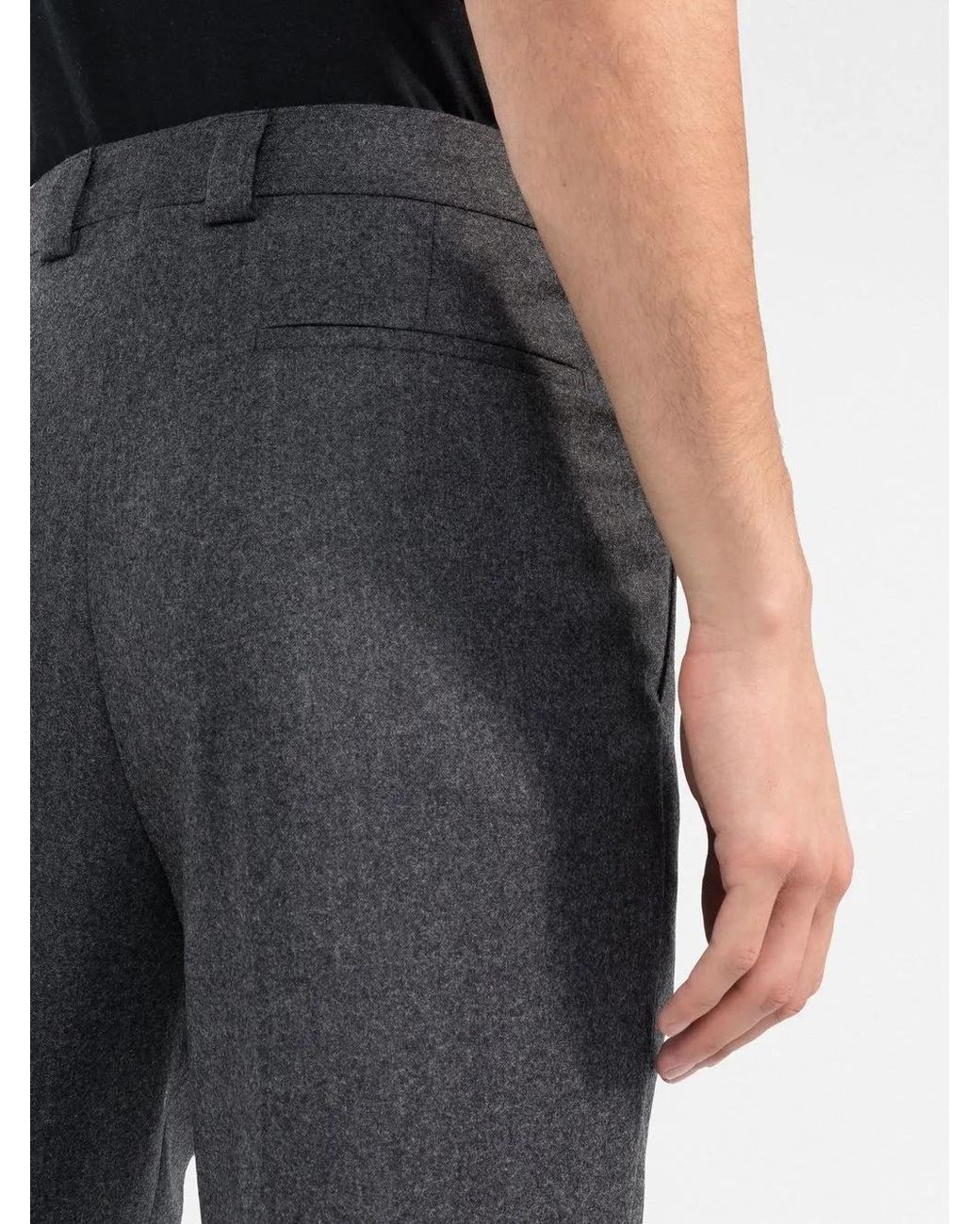 Brunello Cucinelli Gray Pleat Detail Tailored Trousers for men