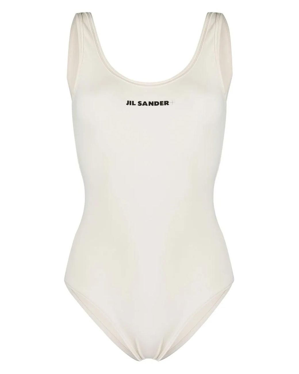Jil Sander White Logo Swimsuit
