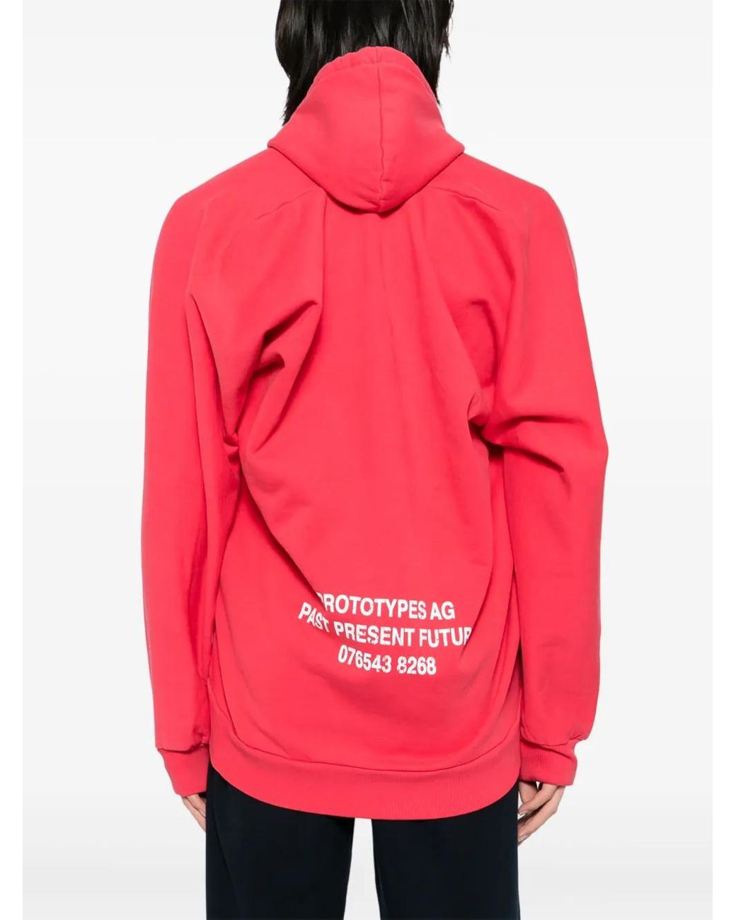 Sudadera Con Capucha Y Cuello Movido PROTOTYPES de color Red