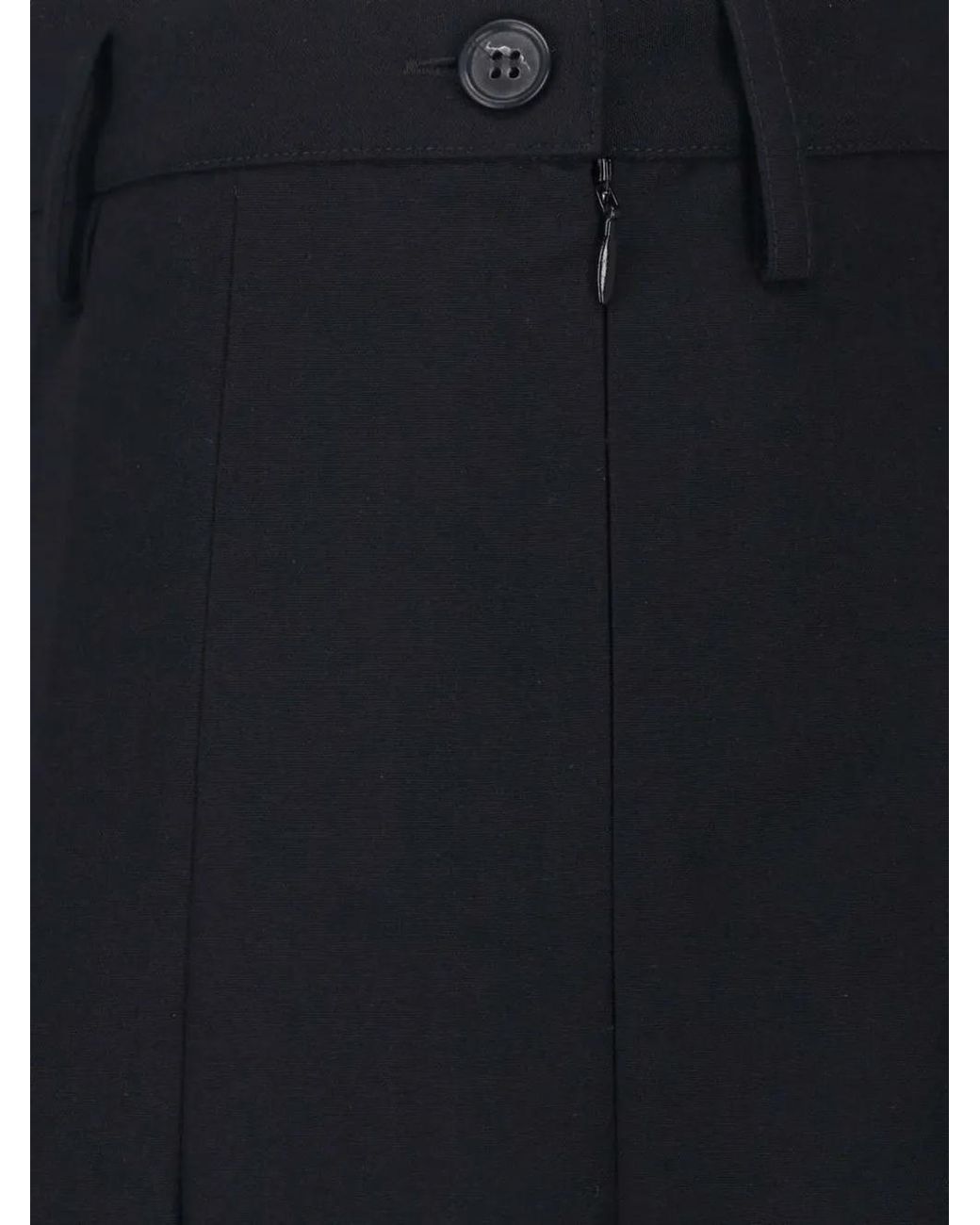 MM6 by Maison Margiela Black Pleated Midi Skirt