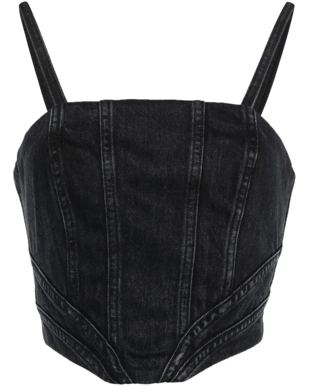 Amiri Black Corset Crop Top