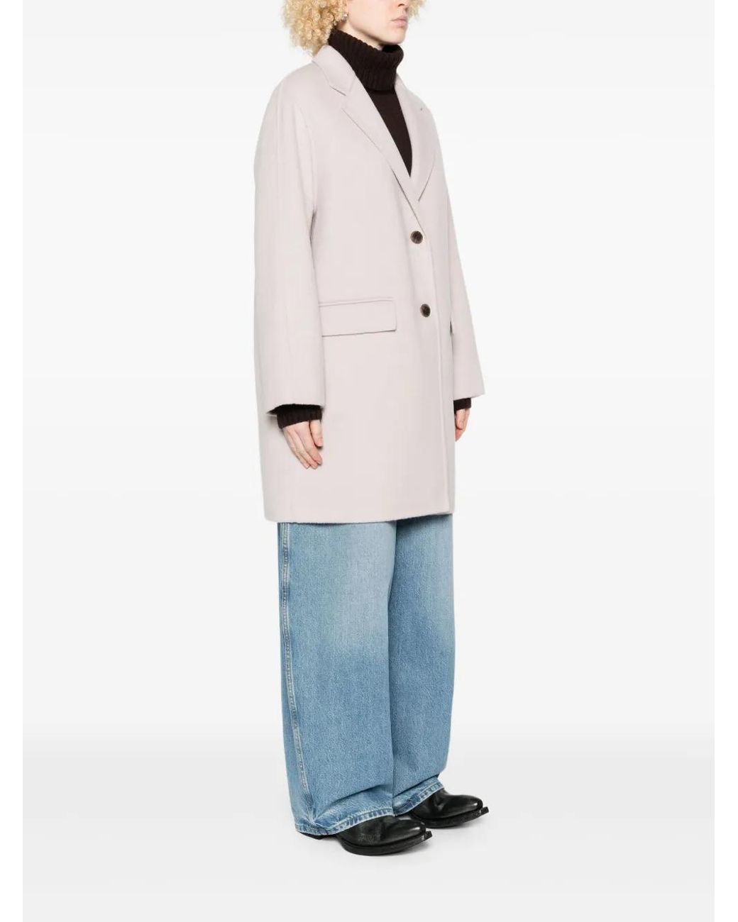 The Dynamis Studio Pink Button-Fastening Patch-Pocket Coat