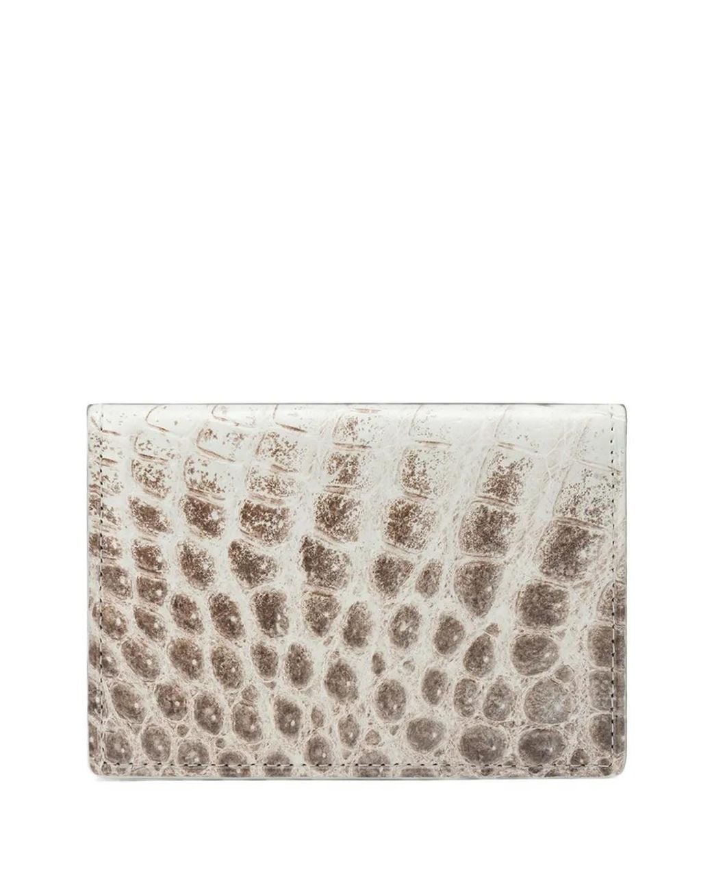Kwanpen Gray Portefeuille Pliant À Effet Peau De Crocodile
