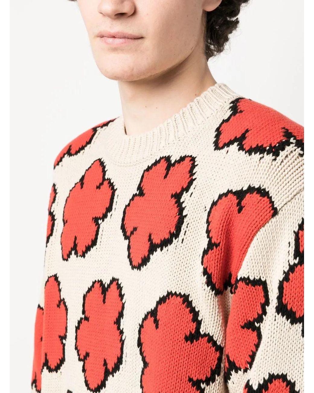 KENZO Red Boke Flower Cotton Jumper for men