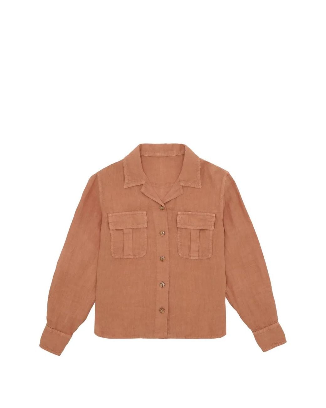 Fortela Brown Bia Linen Shirt