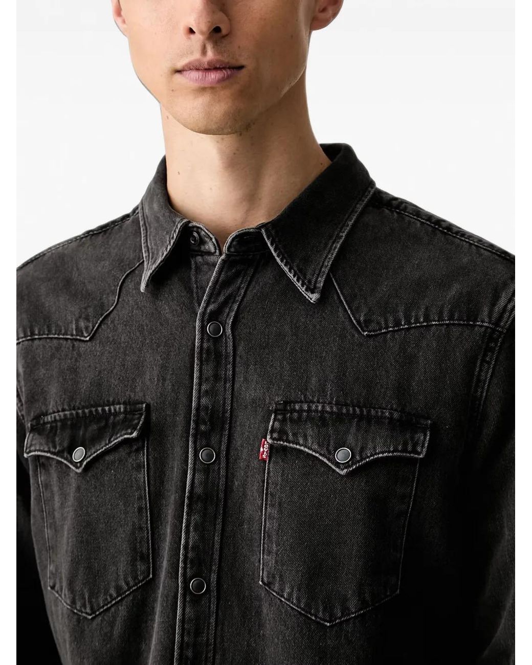 Levi's Black Barstow Western-Yoke Denim Shirt for men