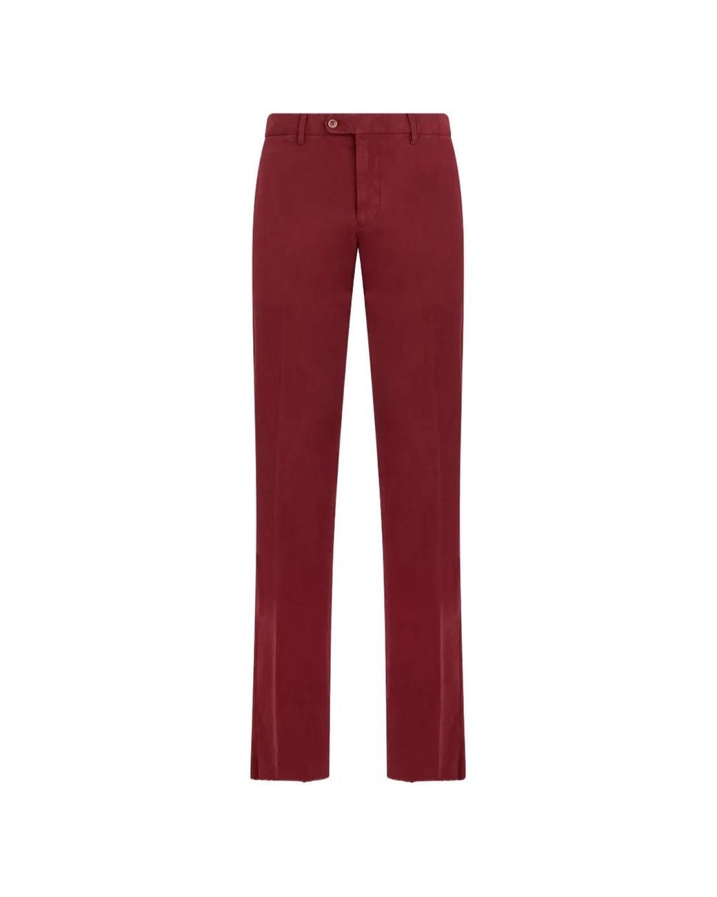 Fedeli Red Straight-Leg Trousers for men