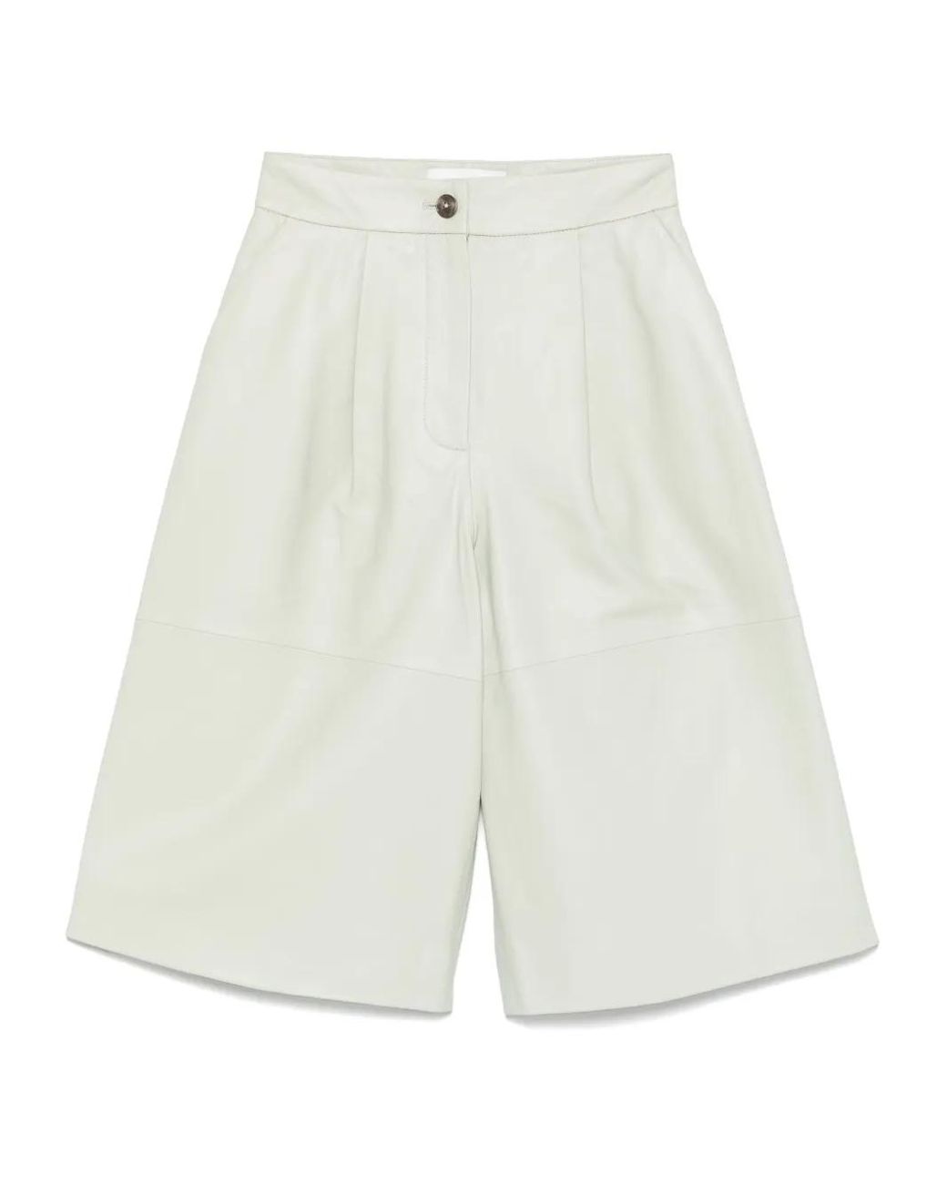 Yves Salomon White Leather Shorts