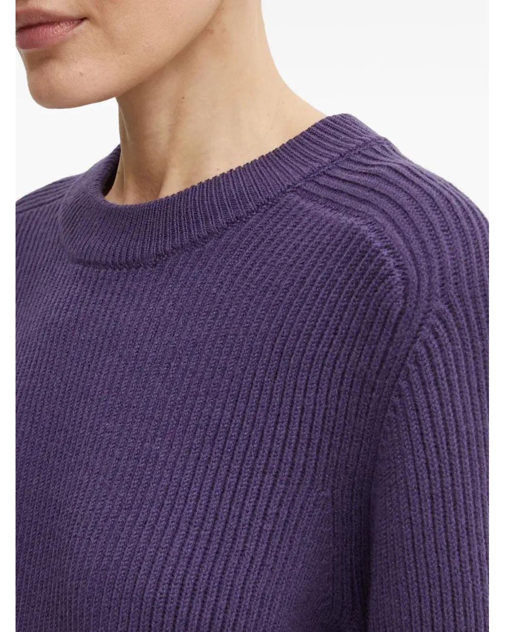 MICHAEL Michael Kors Purple Ribbed Merino Wool Sweater