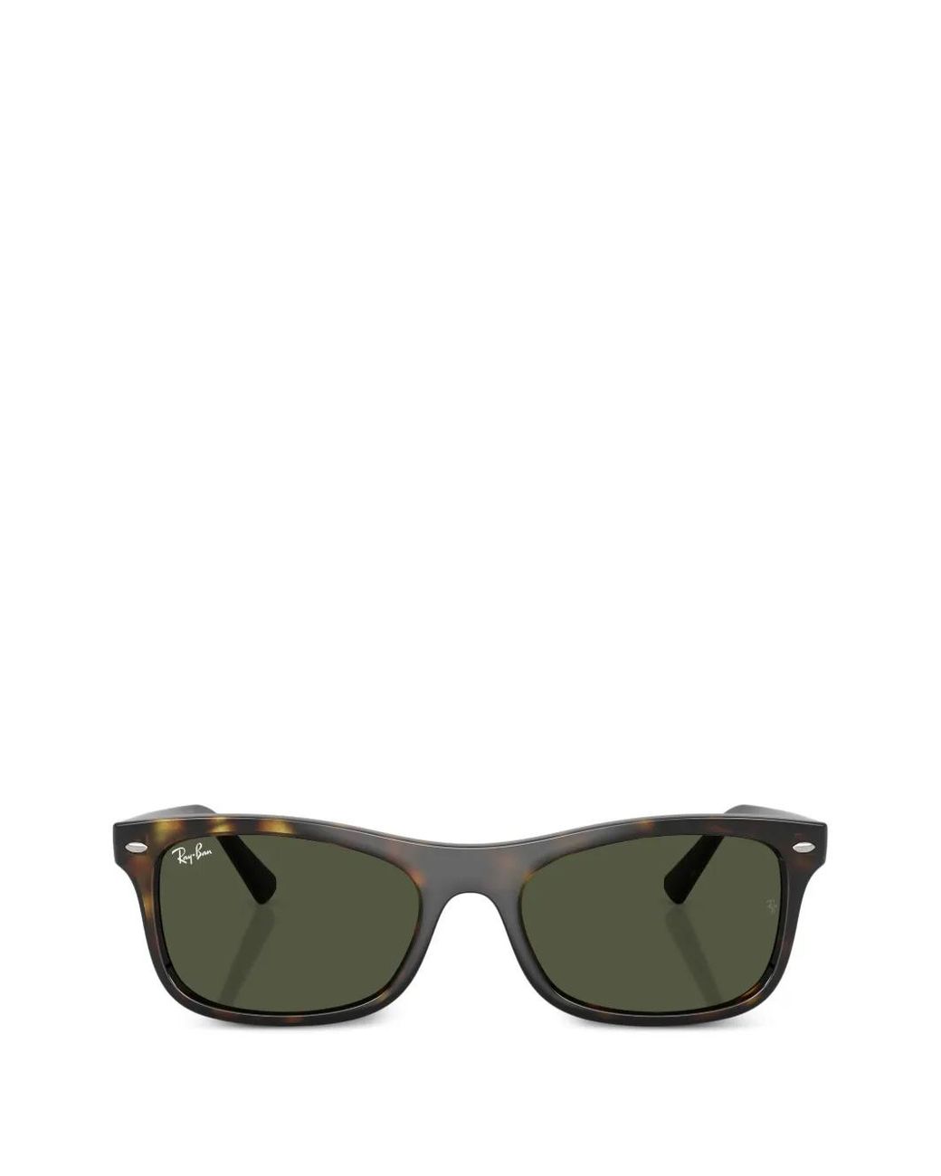 Ray-Ban Green Tortoiseshell-Effect Rectangle-Frame Sunglasses