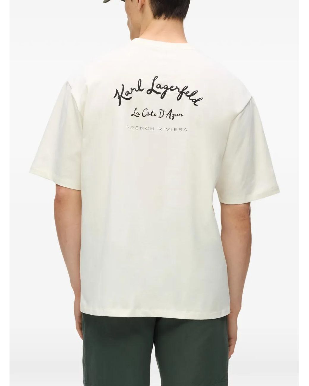 Karl Lagerfeld White Côte D'Azur T-Shirt for men