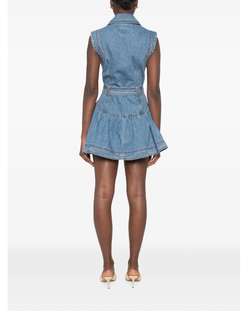 Aje. Blue Liliana Denim Mini Dress