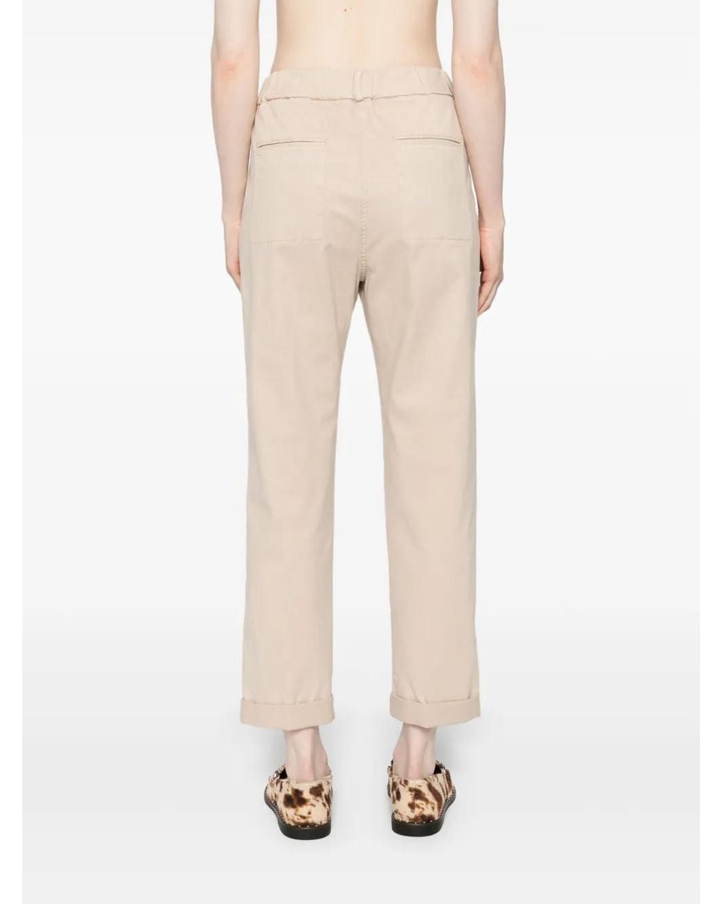 Peserico Natural Cropped Tapered Trousers