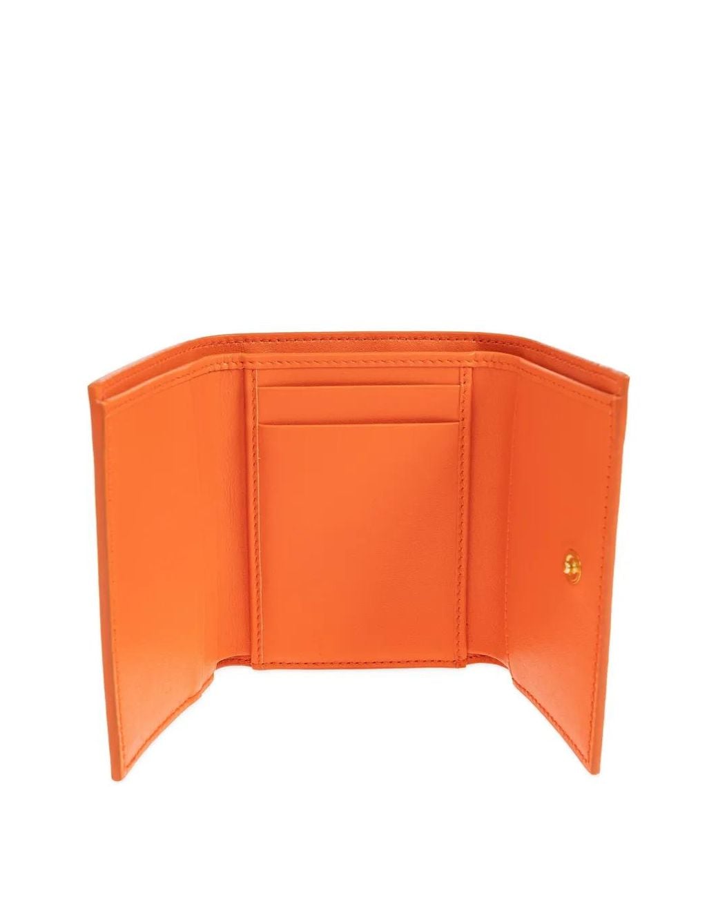 Dolce & Gabbana Orange Portefeuille En Cuir À Plaque Logo