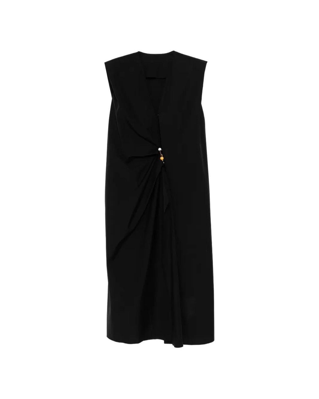 JNBY Black Bead-Embellished Deconstructed Dress