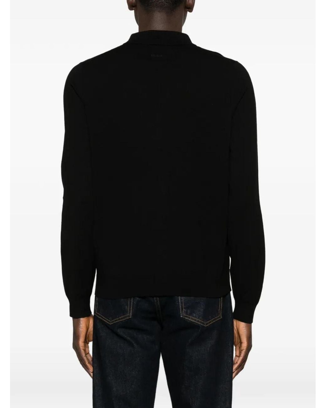 HUGO Black Regular-Fit Jacket With Ribbed Trims for men