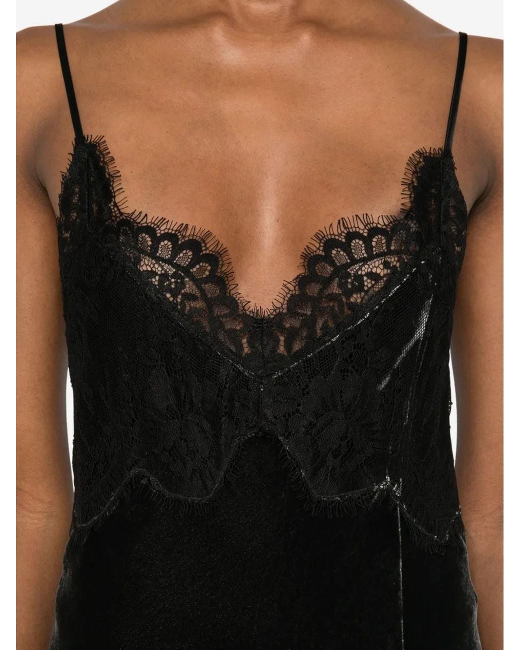 Herskind Micke Lace-Trim Slip Dress in Black | Lyst