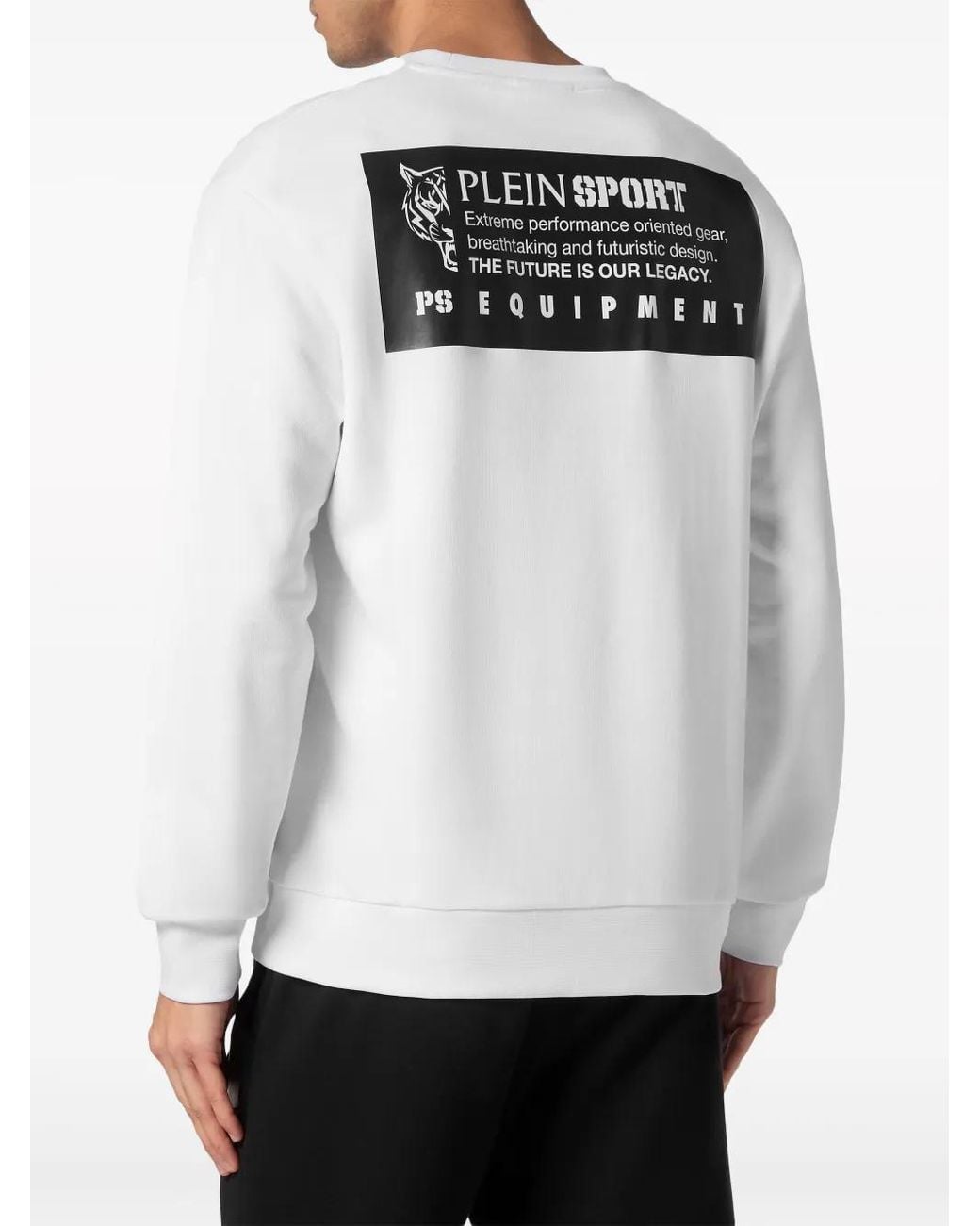 Philipp Plein White Logo Print Sweatshirt for men