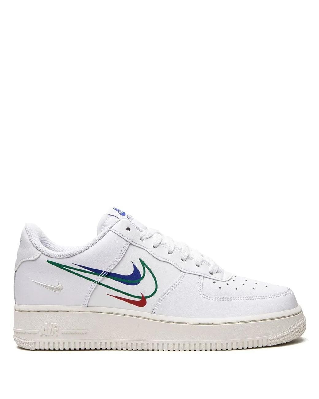 Nike White Air Force One "Multi-Swoosh" Sneakers