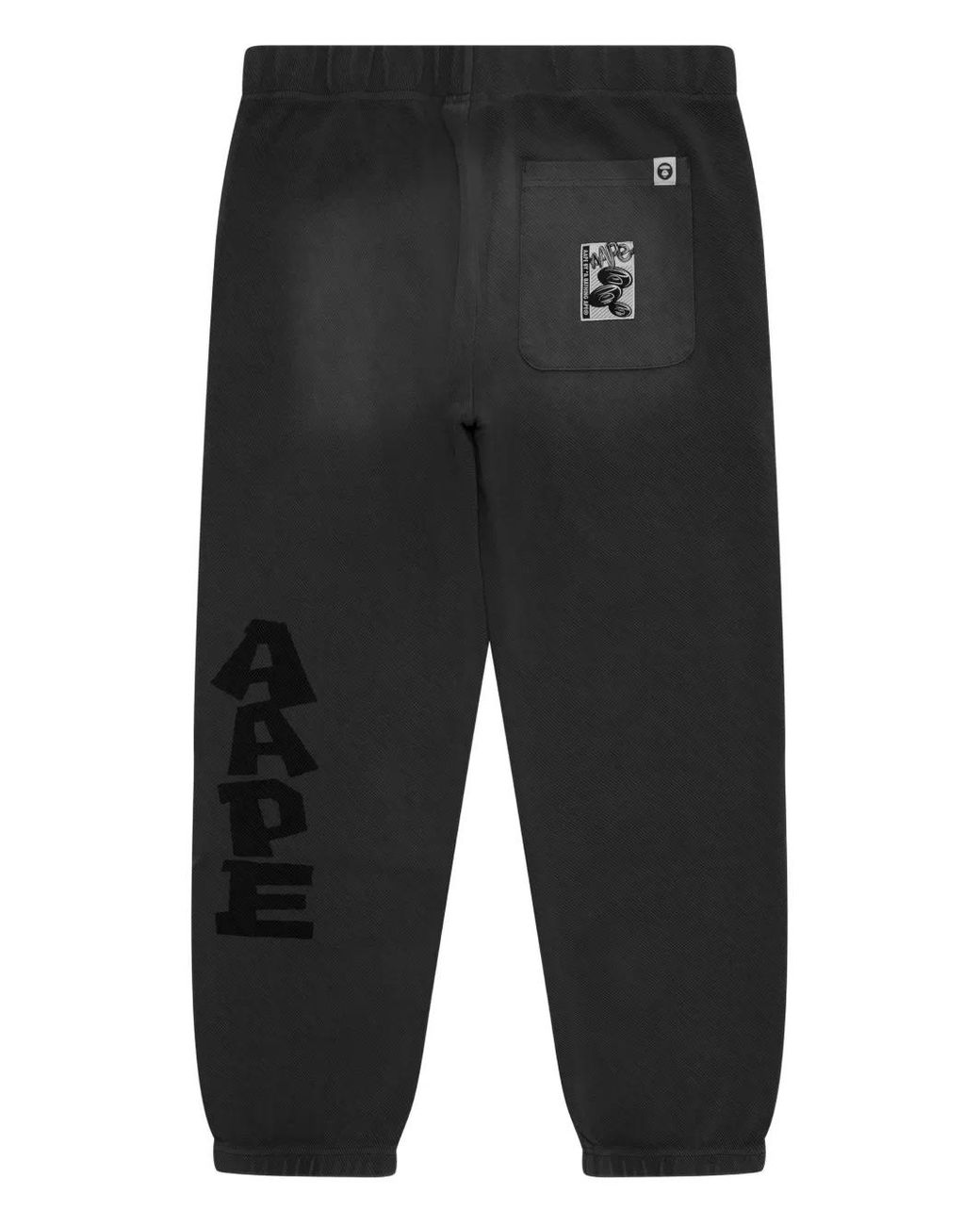 Aape By A Bathing Ape Gray Logo-Patch Track Pants for men