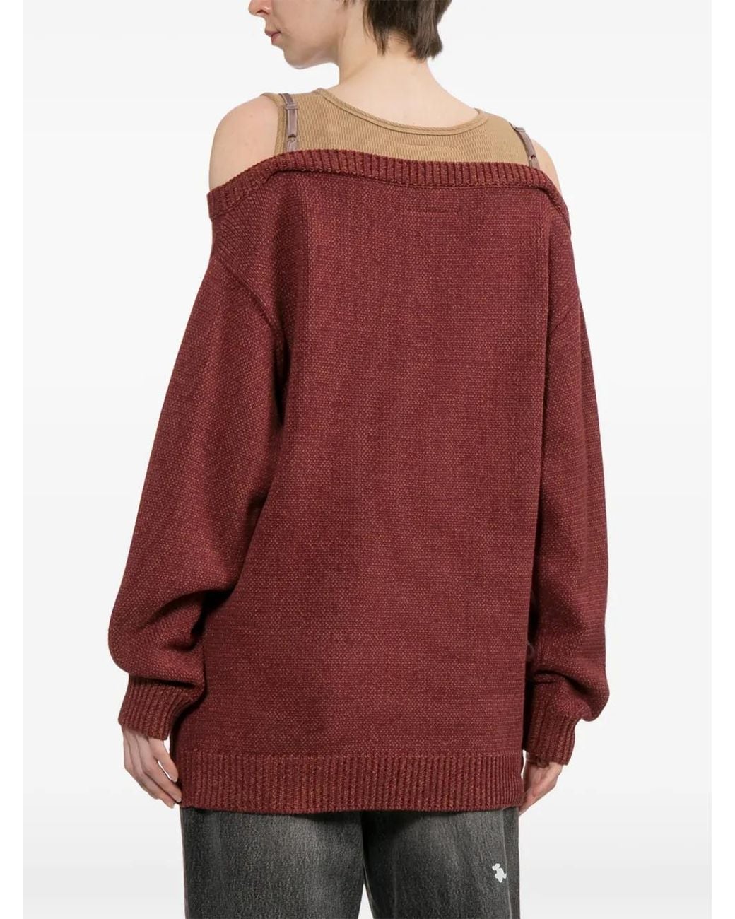 Maison Mihara Yasuhiro Red Pull À Design Superposé