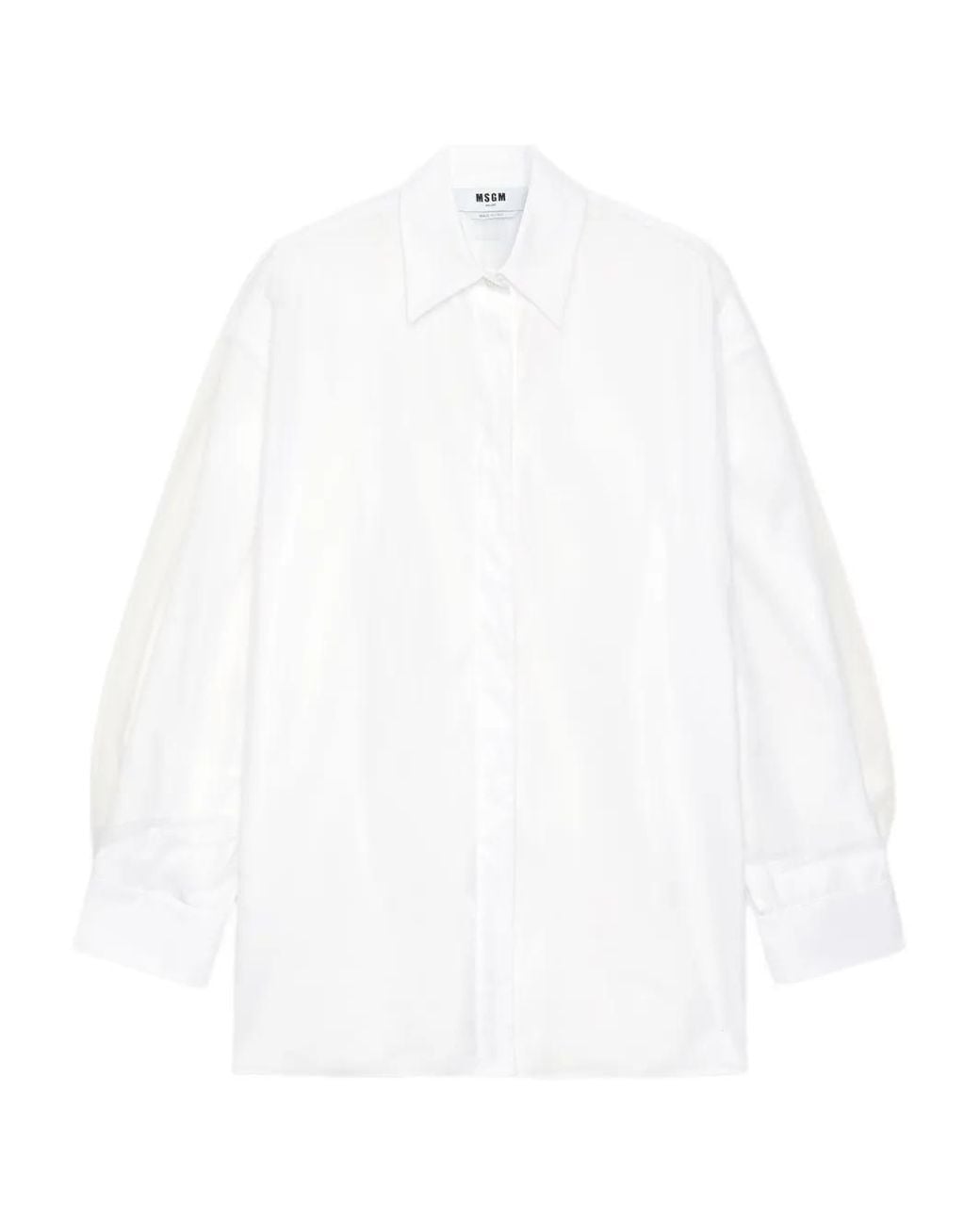 MSGM White Balloon-Sleeve Shirt