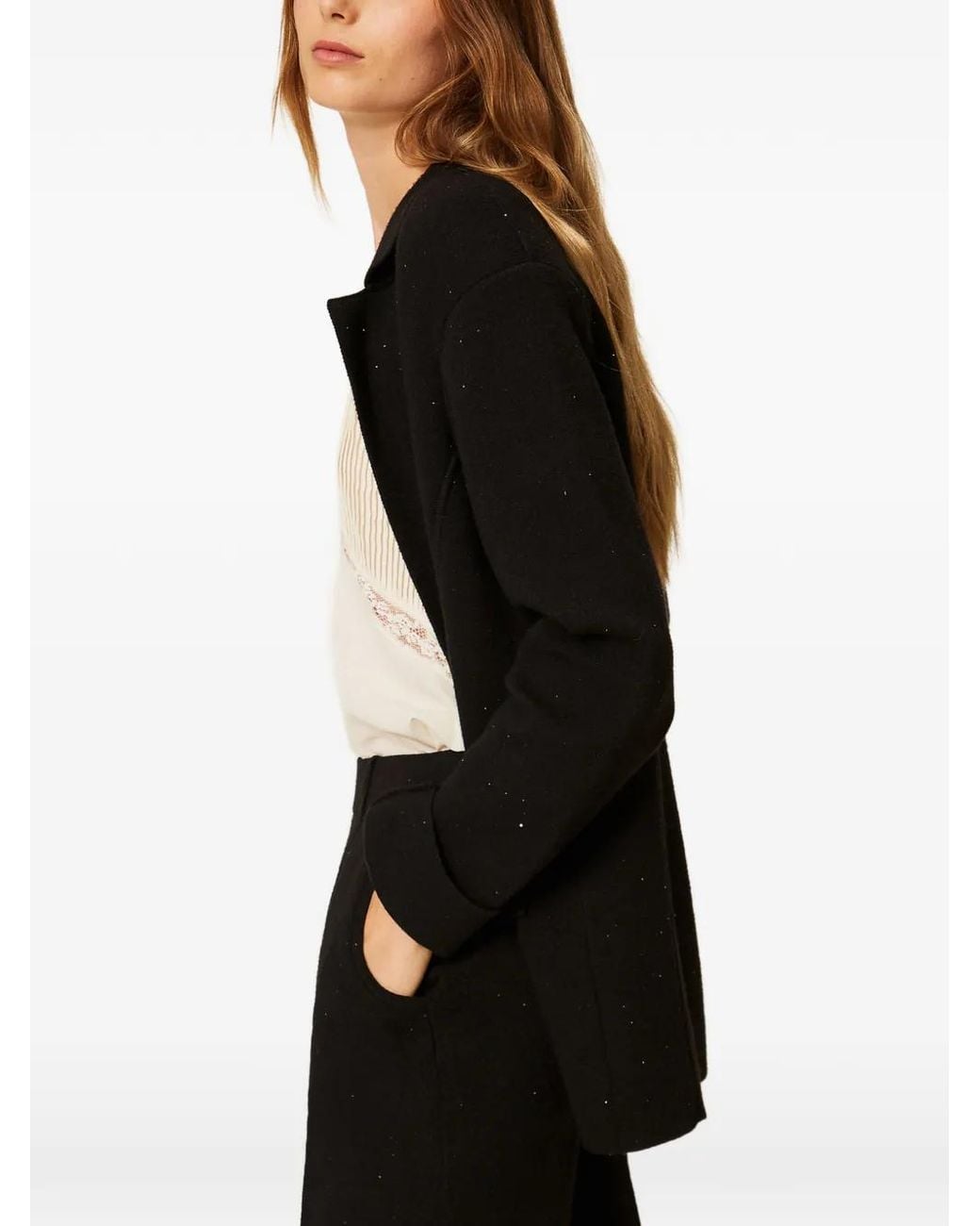 Twinset Black Knit Jacket With Sequins