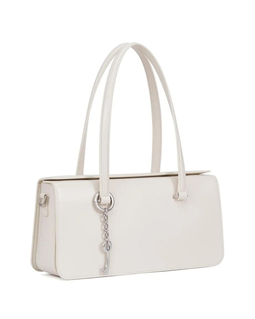 POTAMY White Charm Leather Shoulder Bag