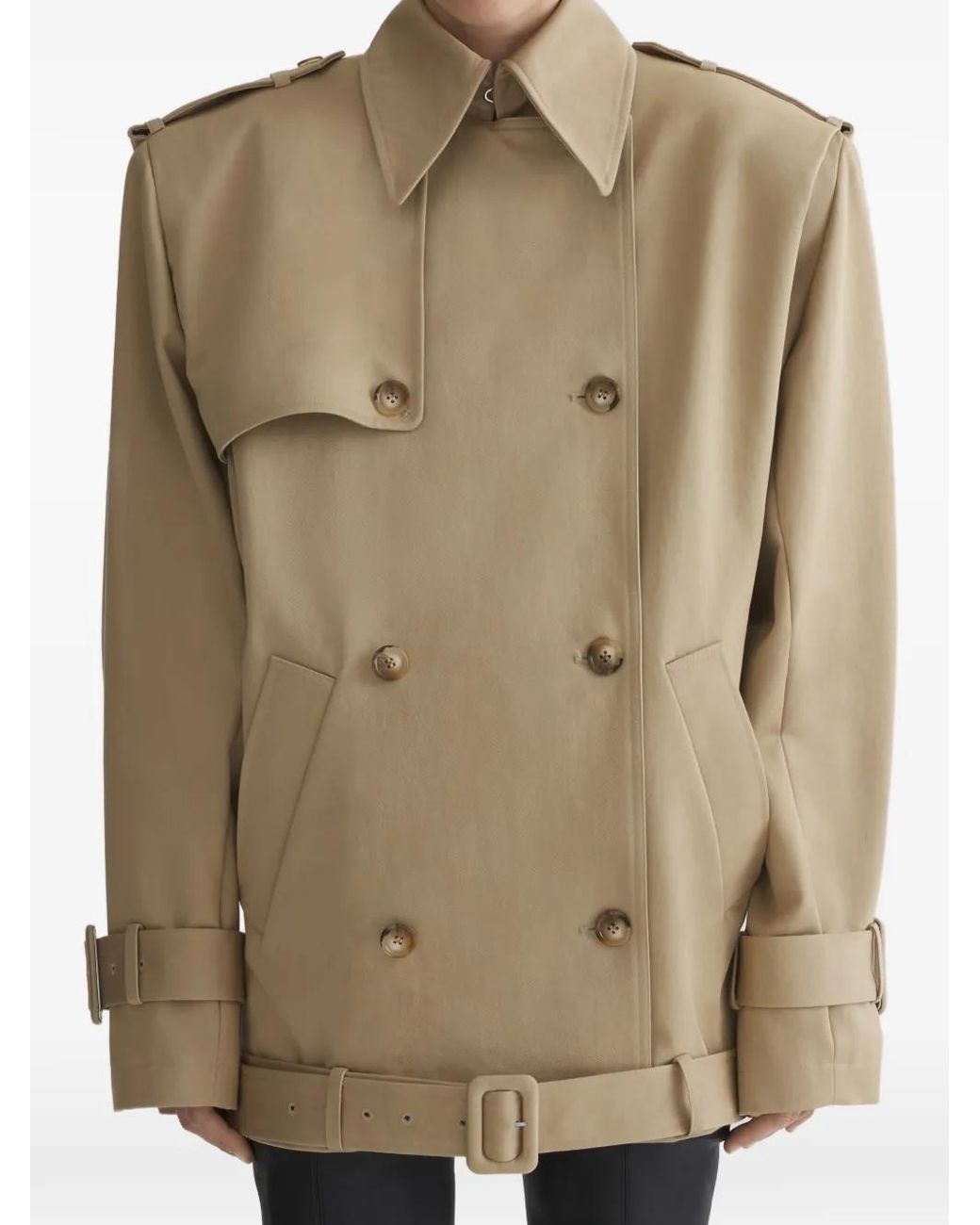 Mugler Natural Buckle Double-Breasted Jacket