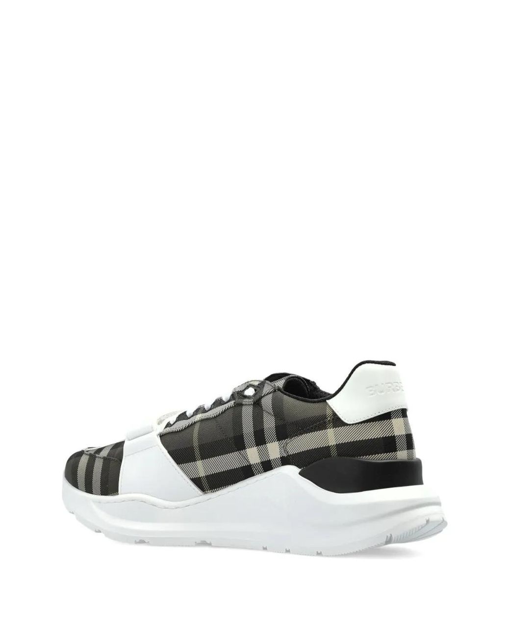 Burberry Green Checked Strap Sneakers for men