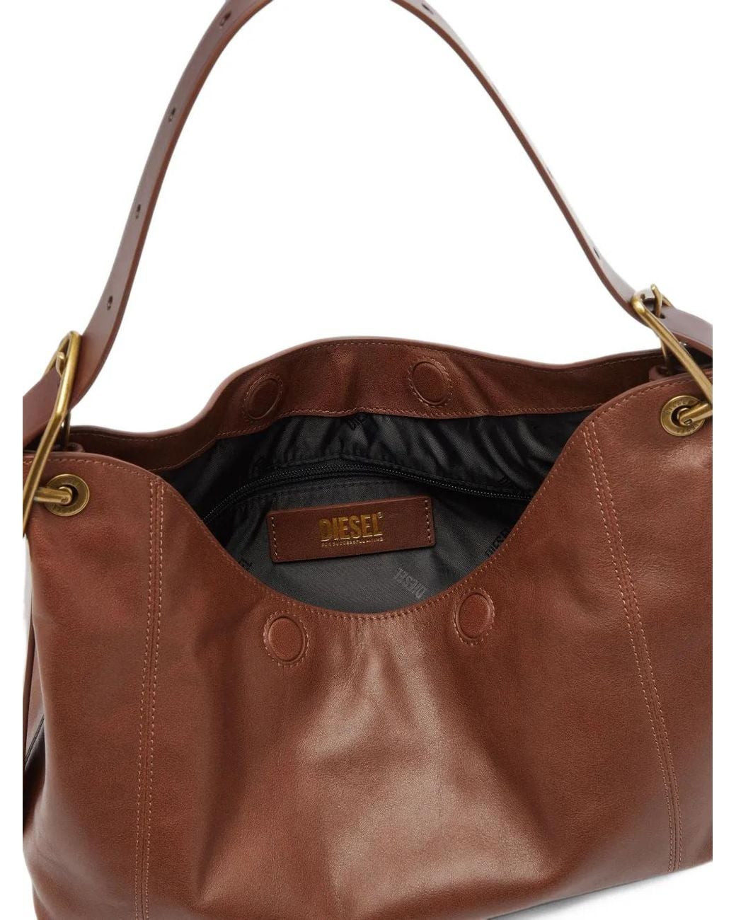 DIESEL Brown D-Line S Shoulder Bag