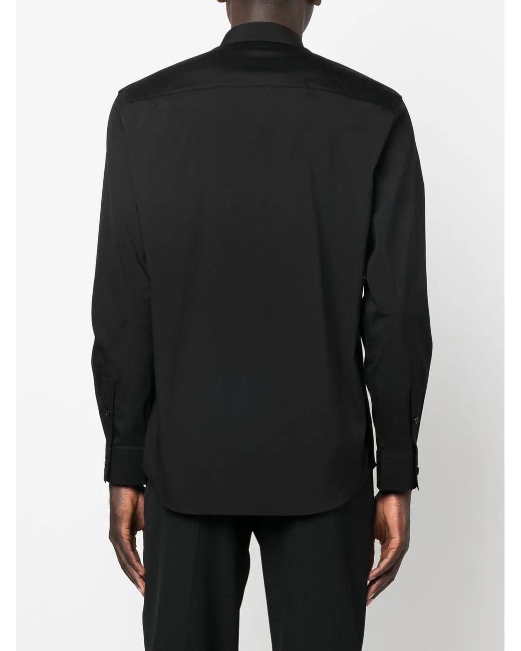 Burberry Black Camicia Con Motivo Monogramma for men