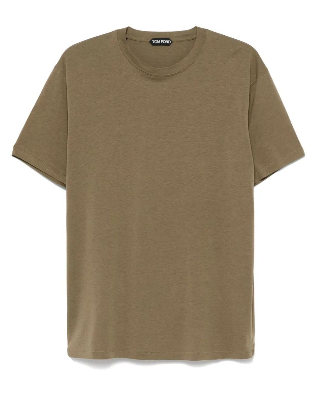 Tom Ford Green Logo-Embroidered T-Shirt for men