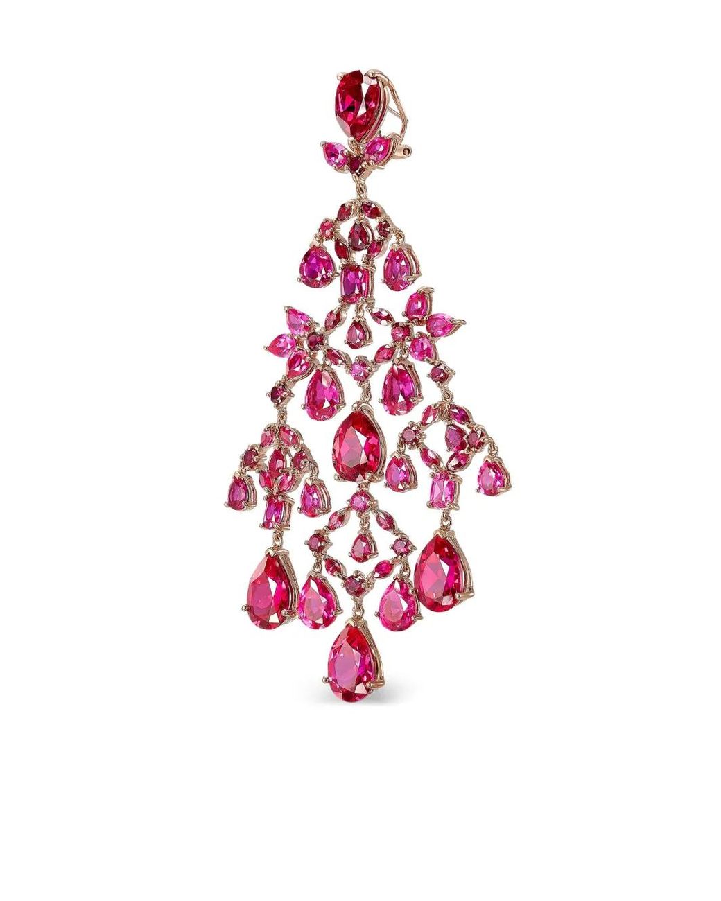 Anabela Chan Red 14Kt Celestial Cascade Ruby Drop Earrings