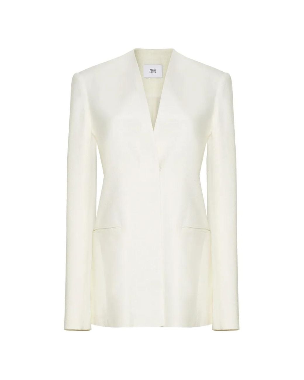 Adam Lippes White Lazarus Collarless Jacket
