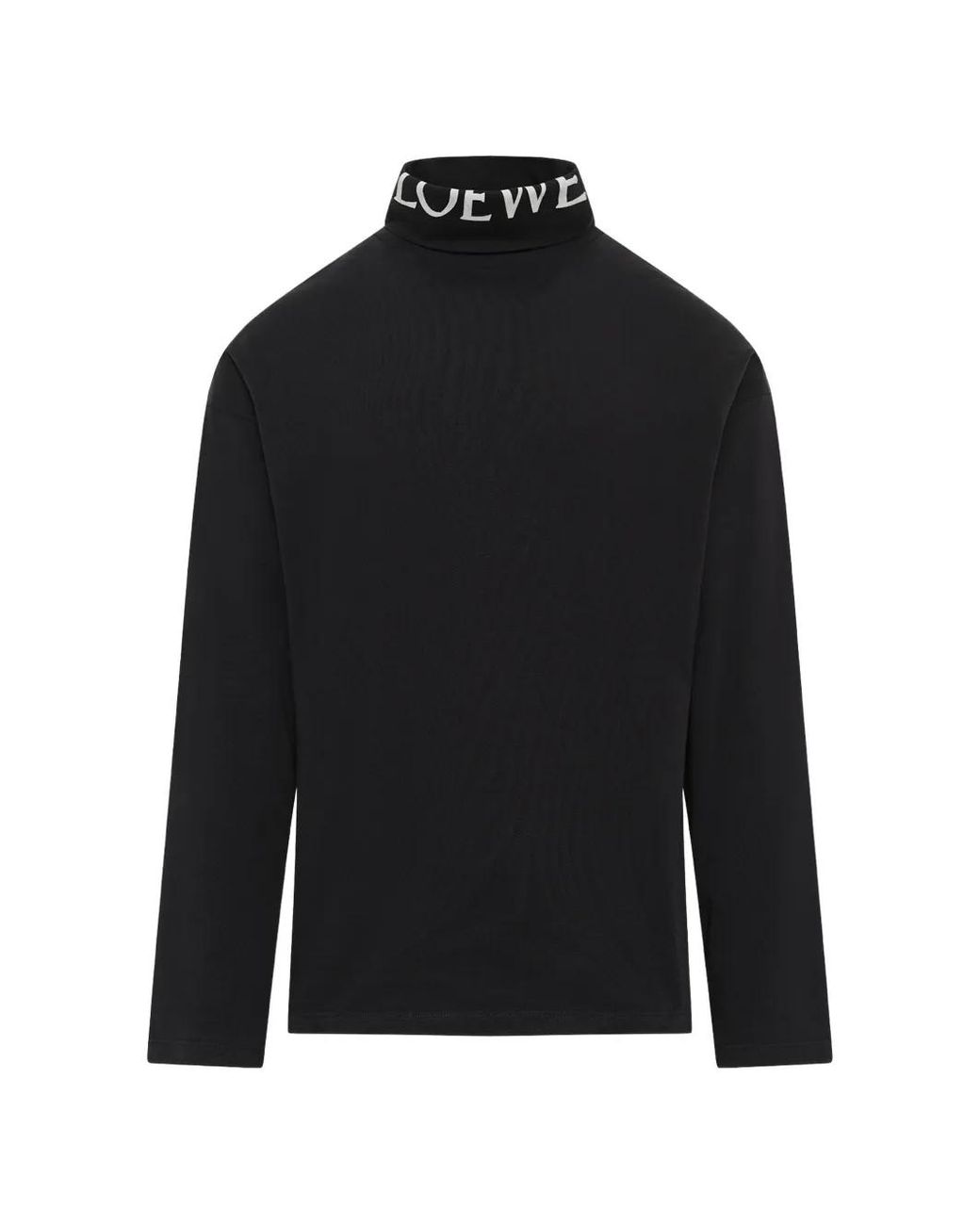 Loewe Black Logo-Print High-Neck Long-Sleeve T-Shirt for men