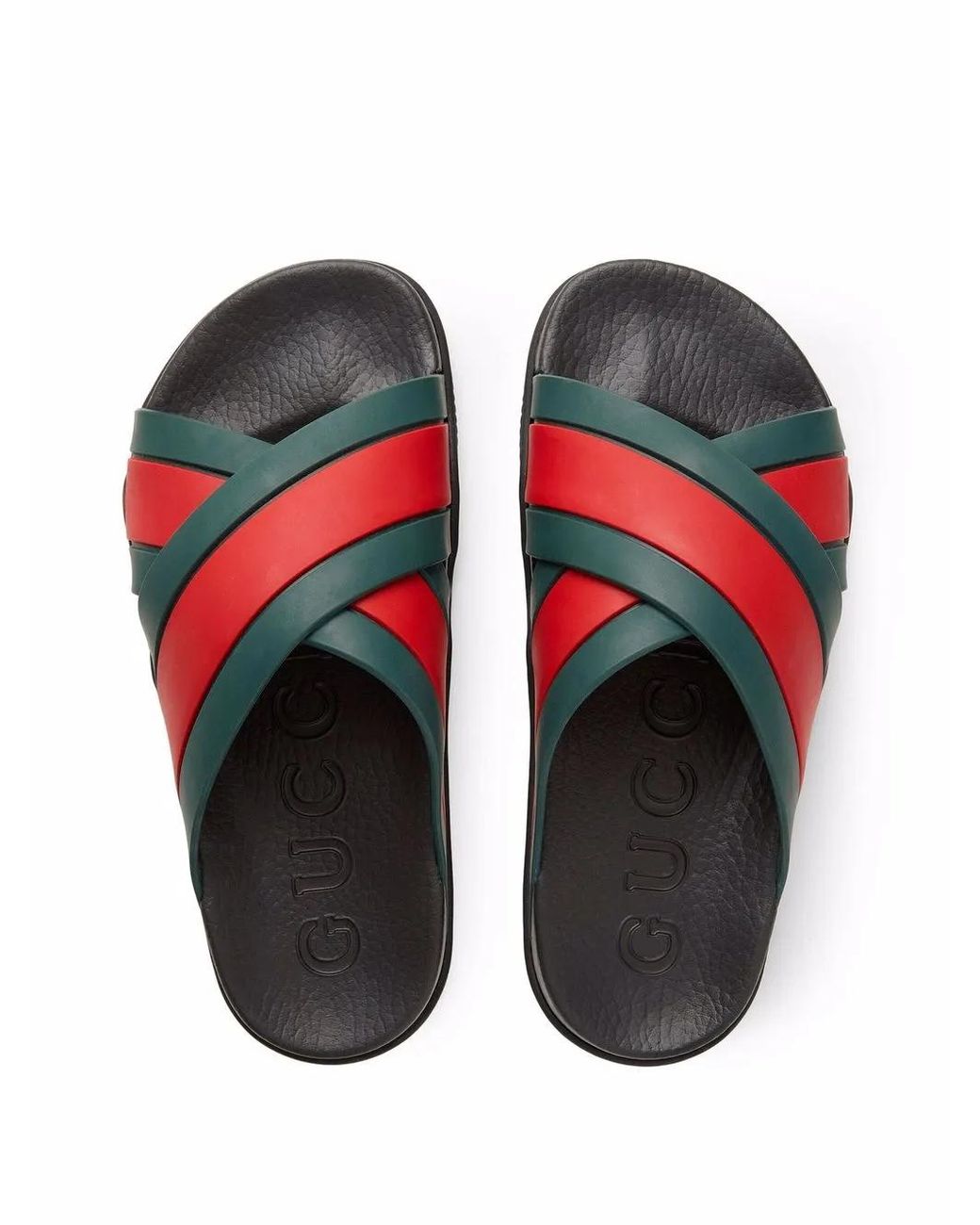 Gucci Red Web-Detail Slides