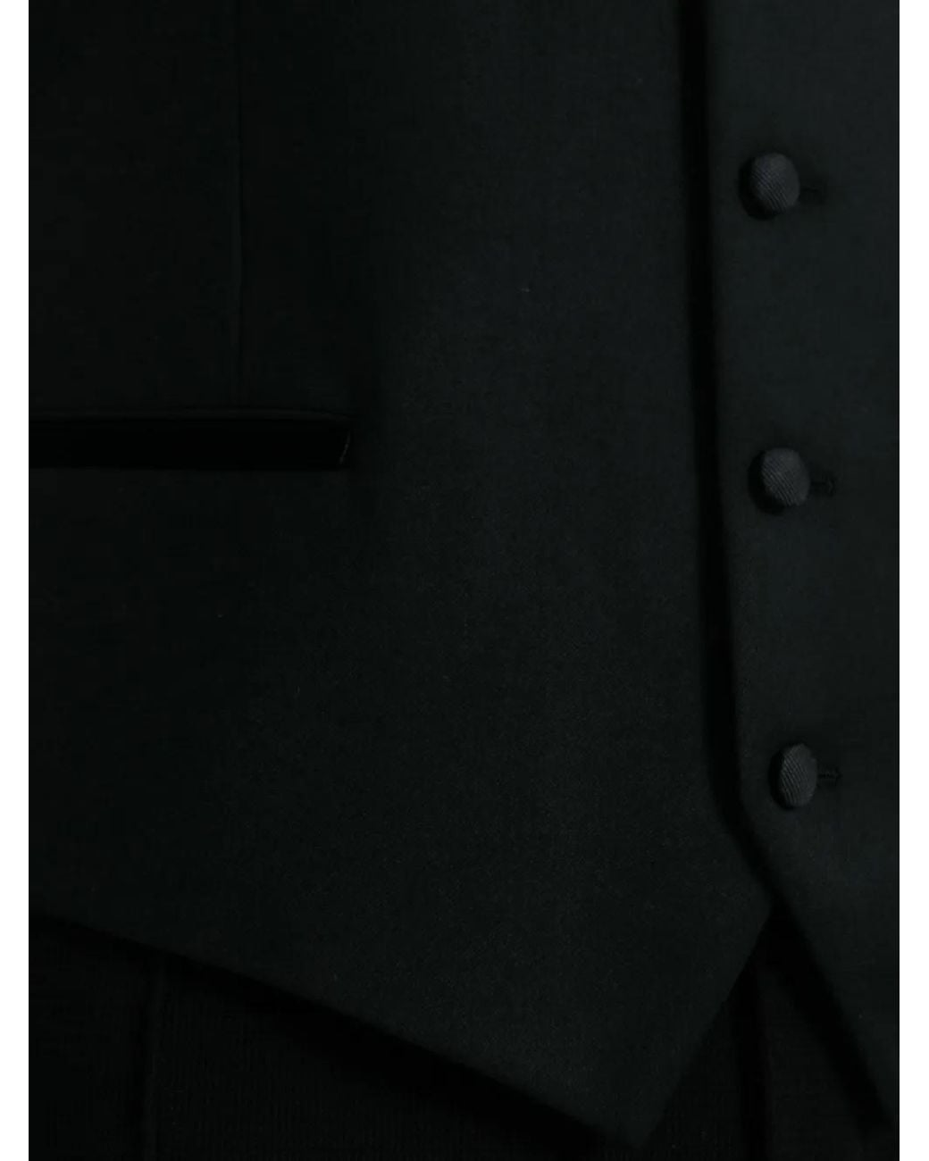 Dolce & Gabbana Black V-Neck Waistcoat for men