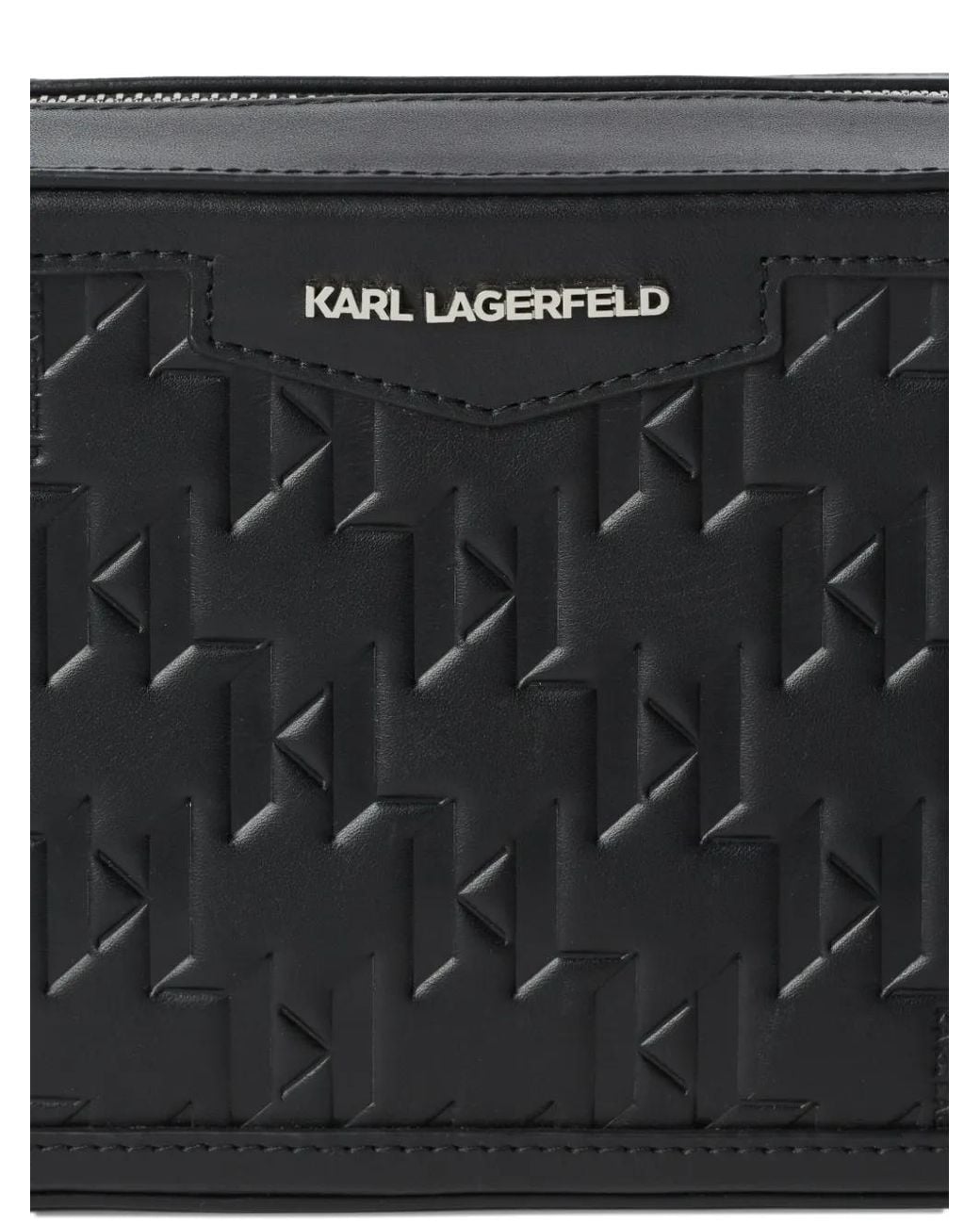 Karl Lagerfeld Black K/Loom Leather Messenger Bag for men